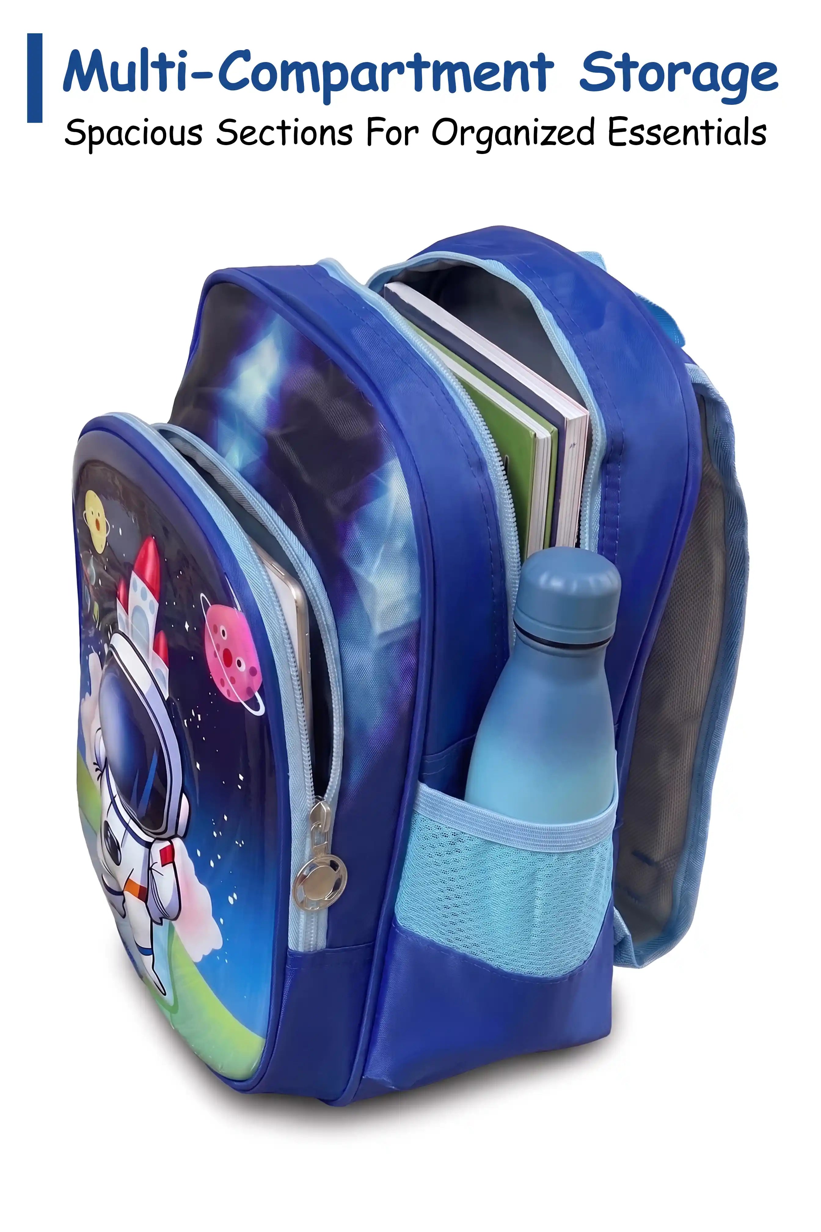12 Inch Cute Cartoon Character Printed Lightweight School Bag, 4-7 Years With Adjustable Strap Buckle