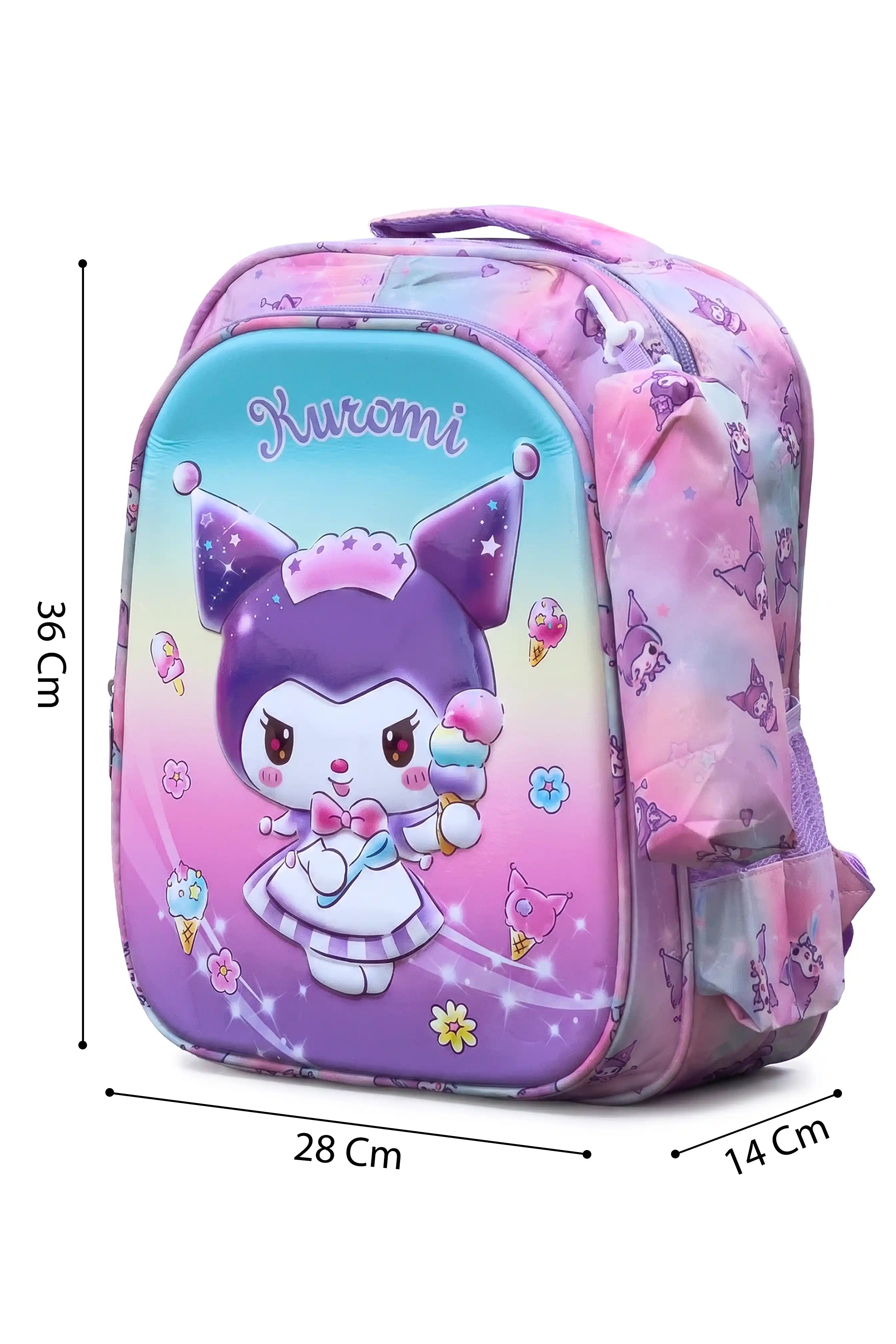 Cute Magic Printed Kids 14 Inch School Bag with Pencil Pouch, 4-12 Years With Adjustable Strap Buckle