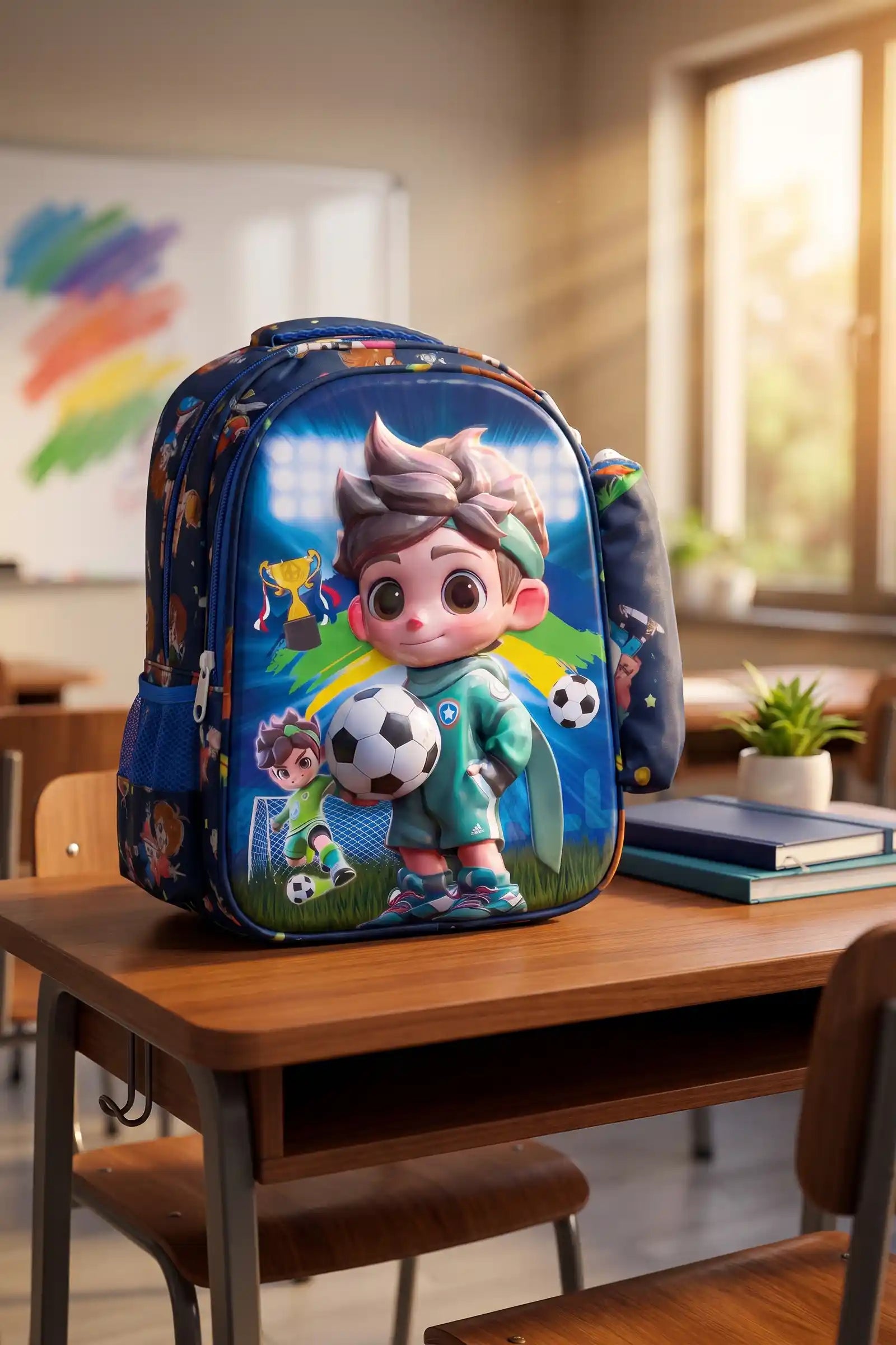 Victory Star Printed Kids 14 Inch School Bag with Pencil Pouch, 4-12 Years With Adjustable Strap Buckle