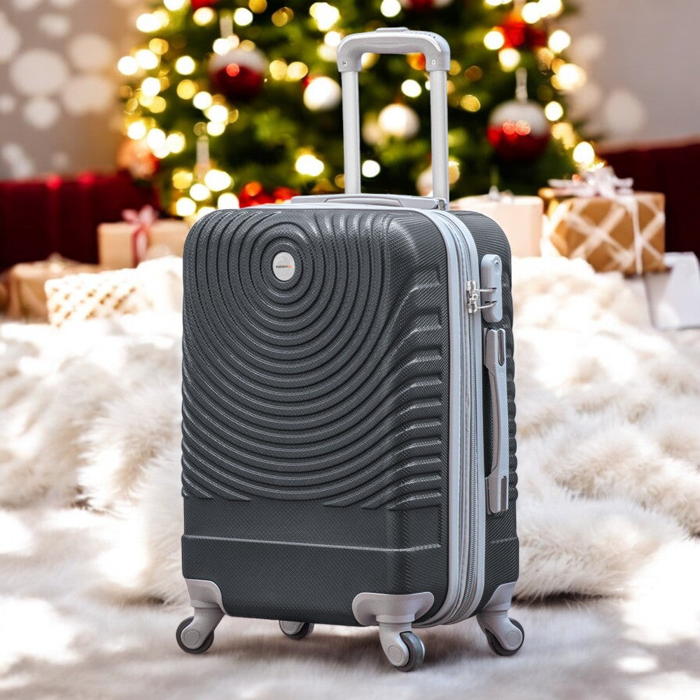 18 Inch Nova Expandable ABS Lightweight Carry On Luggage Bag with Convertible Spinner Wheels | Under Seat Suitcase
