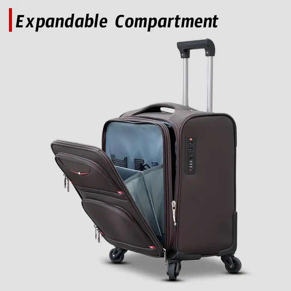 18 Inch Premium Nylon Cabin Luggage | Lightweight Softside Travel Suitcase