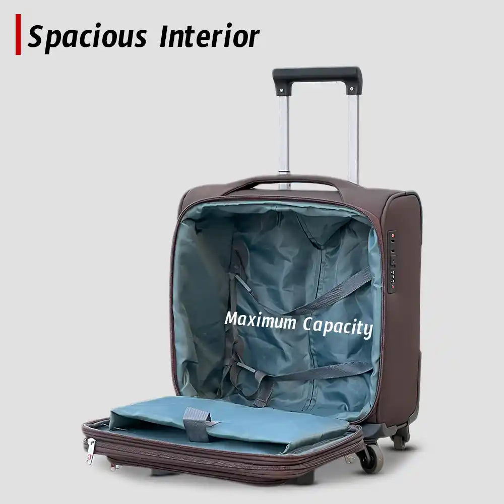 18 Inch Premium Nylon Cabin Luggage | Lightweight Softside Travel Suitcase