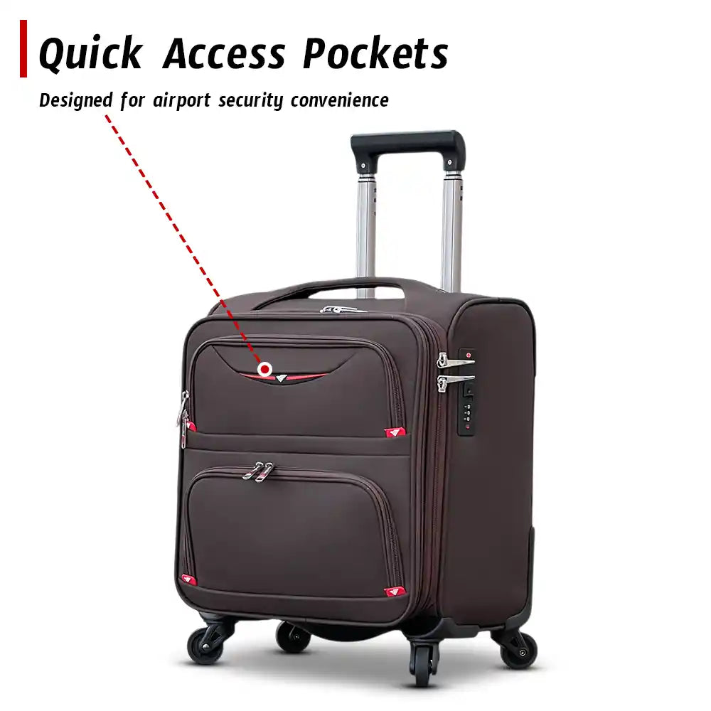 18 Inch Premium Nylon Cabin Luggage | Lightweight Softside Travel Suitcase