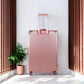 20" Rose Gold Aluminium Framed Hard Shell Without Zipper Carry On Luggage with Spinner Wheel