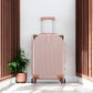 20" Rose Gold Aluminium Framed Hard Shell Without Zipper Carry On Luggage with Spinner Wheel