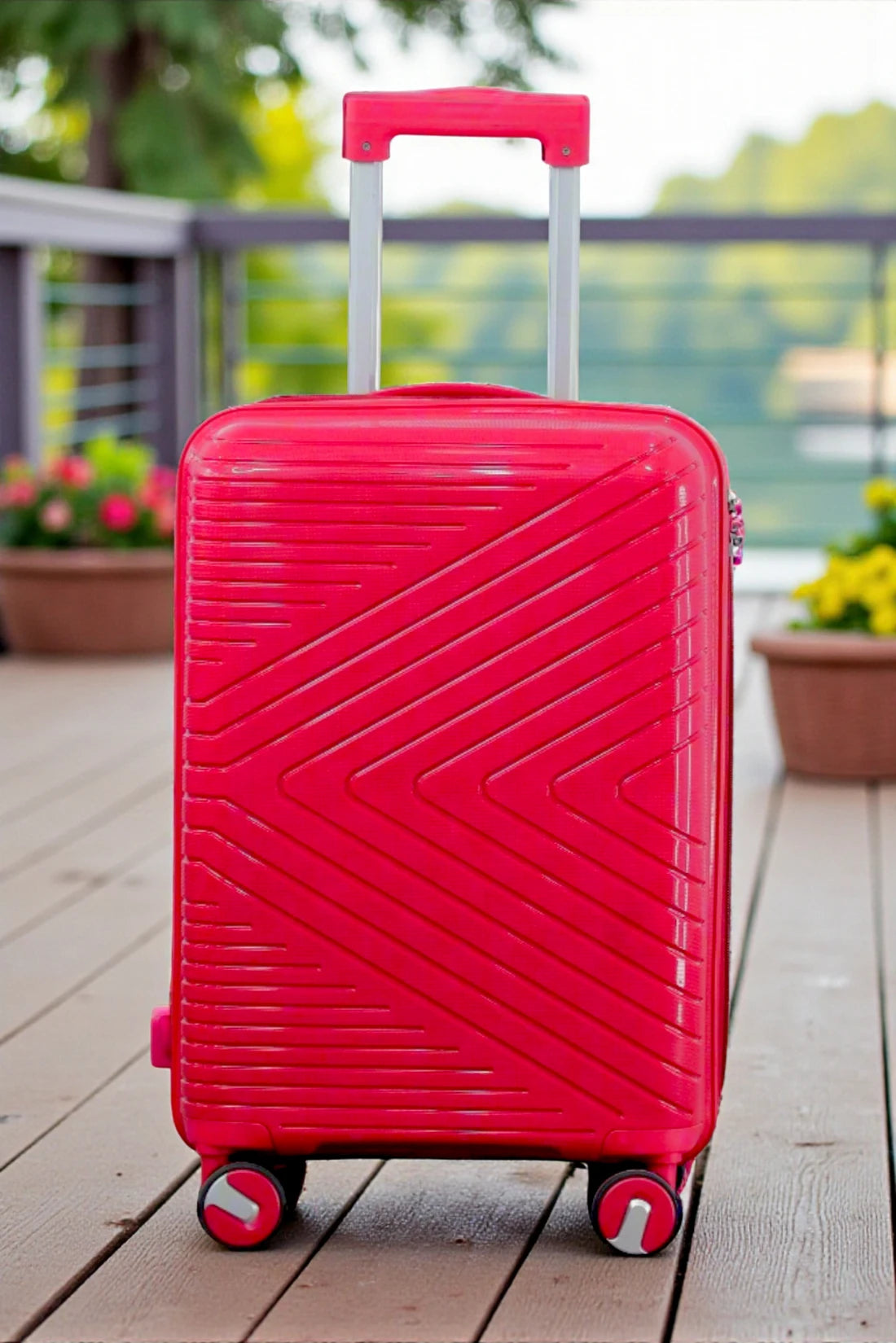 20 Inch Crossline PP Unbreakable Carry On Luggage Bag With Double Spinner Wheel