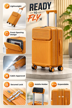 20 Inch Carry On Monarch Expandable Lightweight PC Luggage Bags with Smooth Spinner Wheels