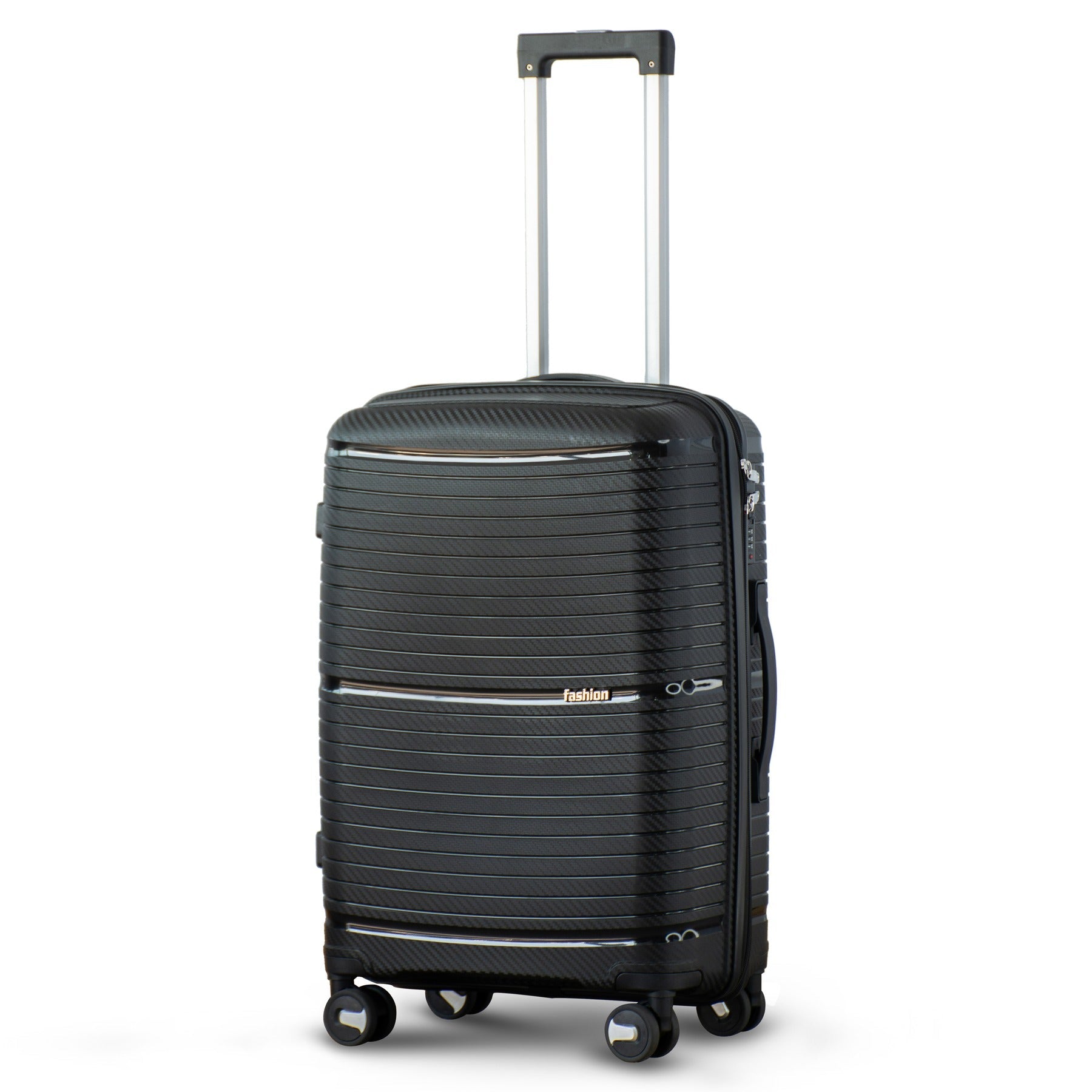 24" Textured PP Unbreakable Luggage Bag with Double Spinner Wheel