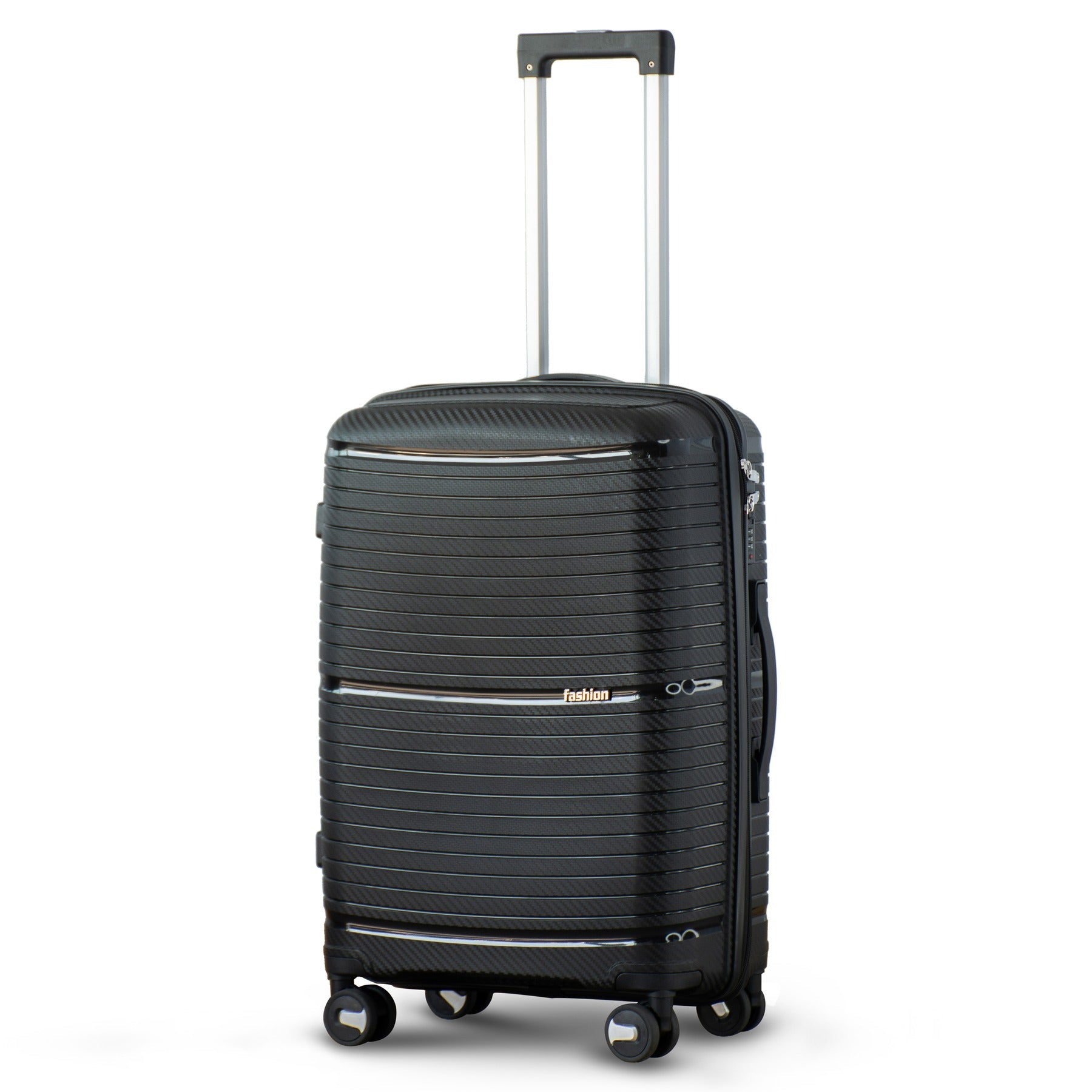 24" Textured PP Unbreakable Luggage Bag With Double Spinner Wheel Zaappy