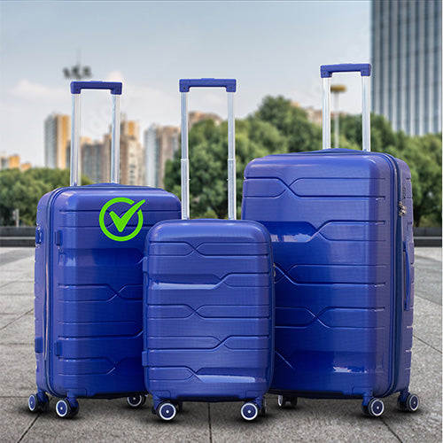 Swiss Class Unbreakable PP Luggage Bags with Double Spinner Wheels | 20, 24, 28 Inches