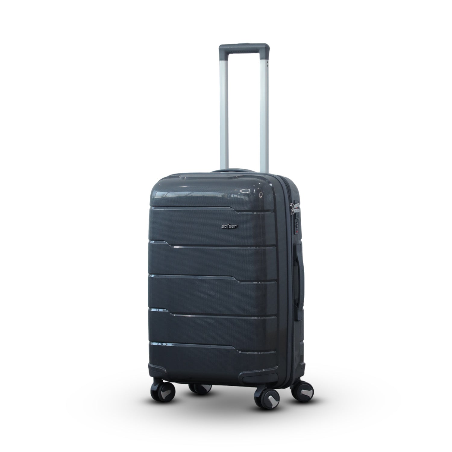 Ceramic Smooth PP Lightweight Luggage Bag With Double Spinner Wheel Zaappy