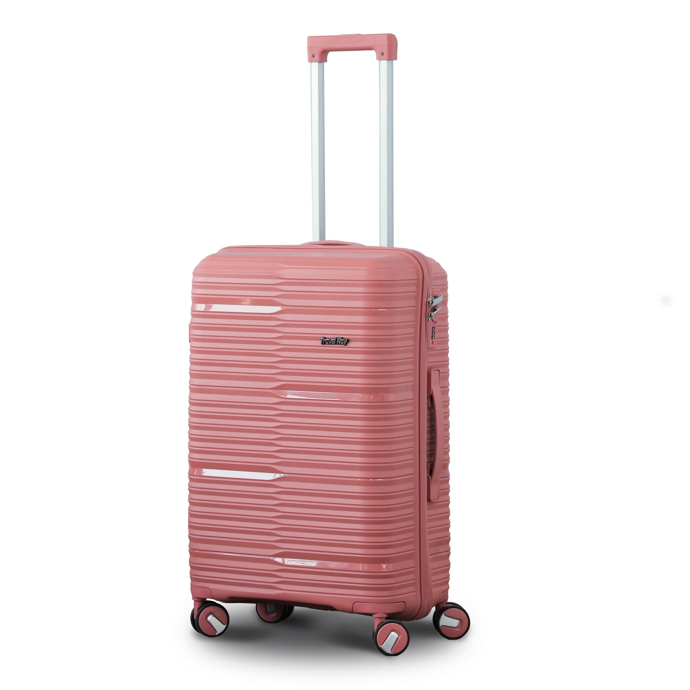 24" Travel Way PP Unbreakable Luggage Bag With Double Spinner Wheel