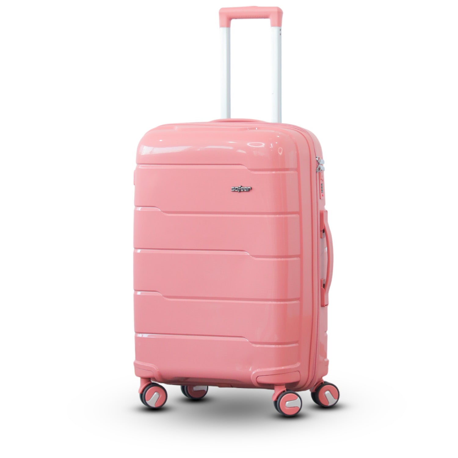 Ceramic Smooth PP Lightweight Luggage Bag With Double Spinner Wheel Zaappy