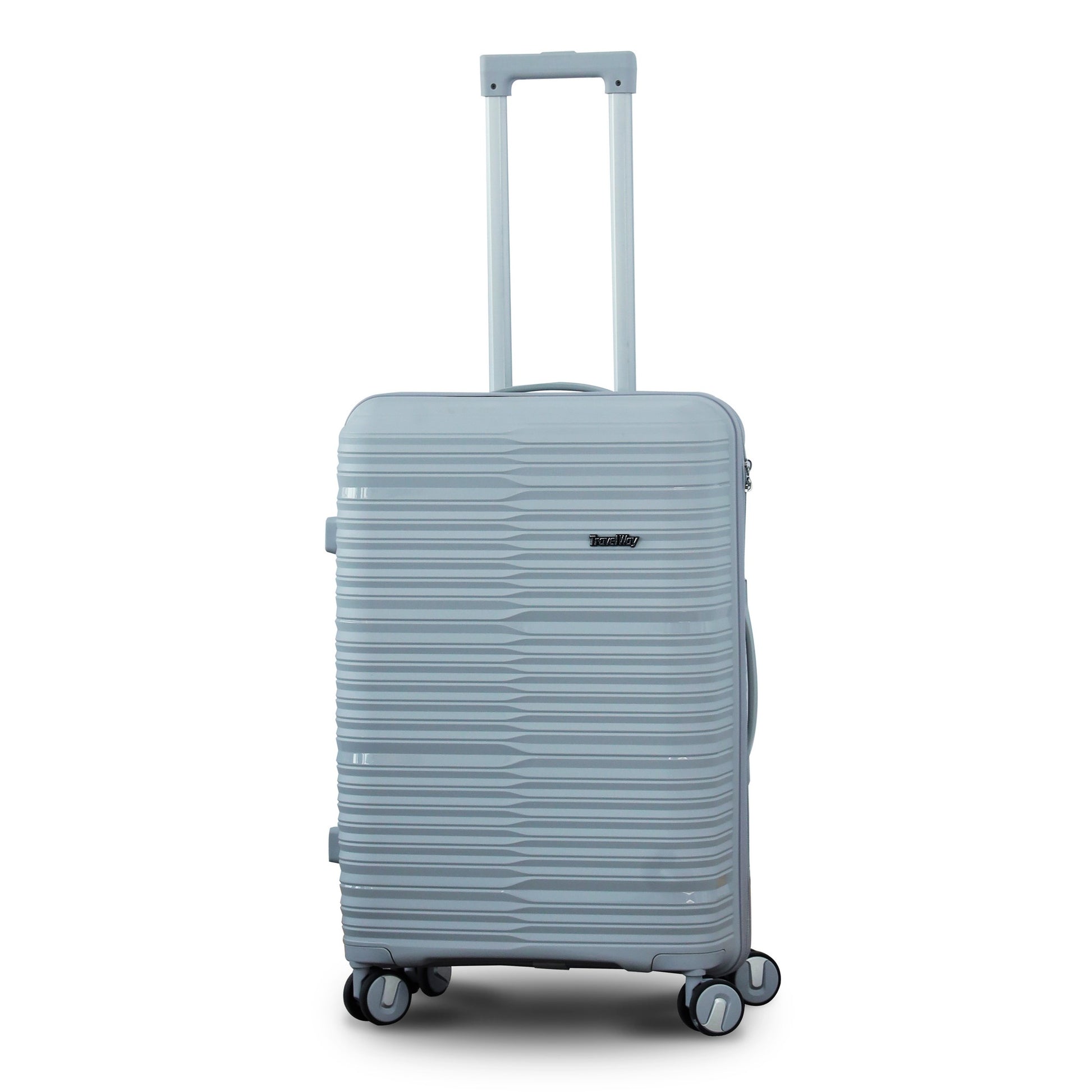 Silver Colour Travel Way PP Unbreakable Luggage Bag with Double Spinner Wheel Zaappy