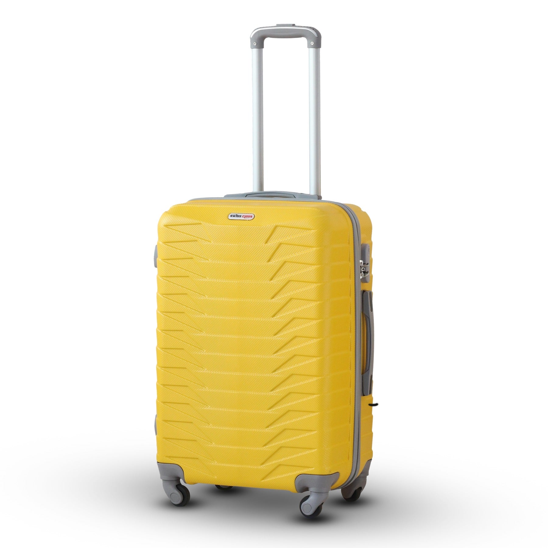 Swiss Class Crocodile ABS Lightweight yellow Luggage Bag With Spinner Wheel Zaappy
