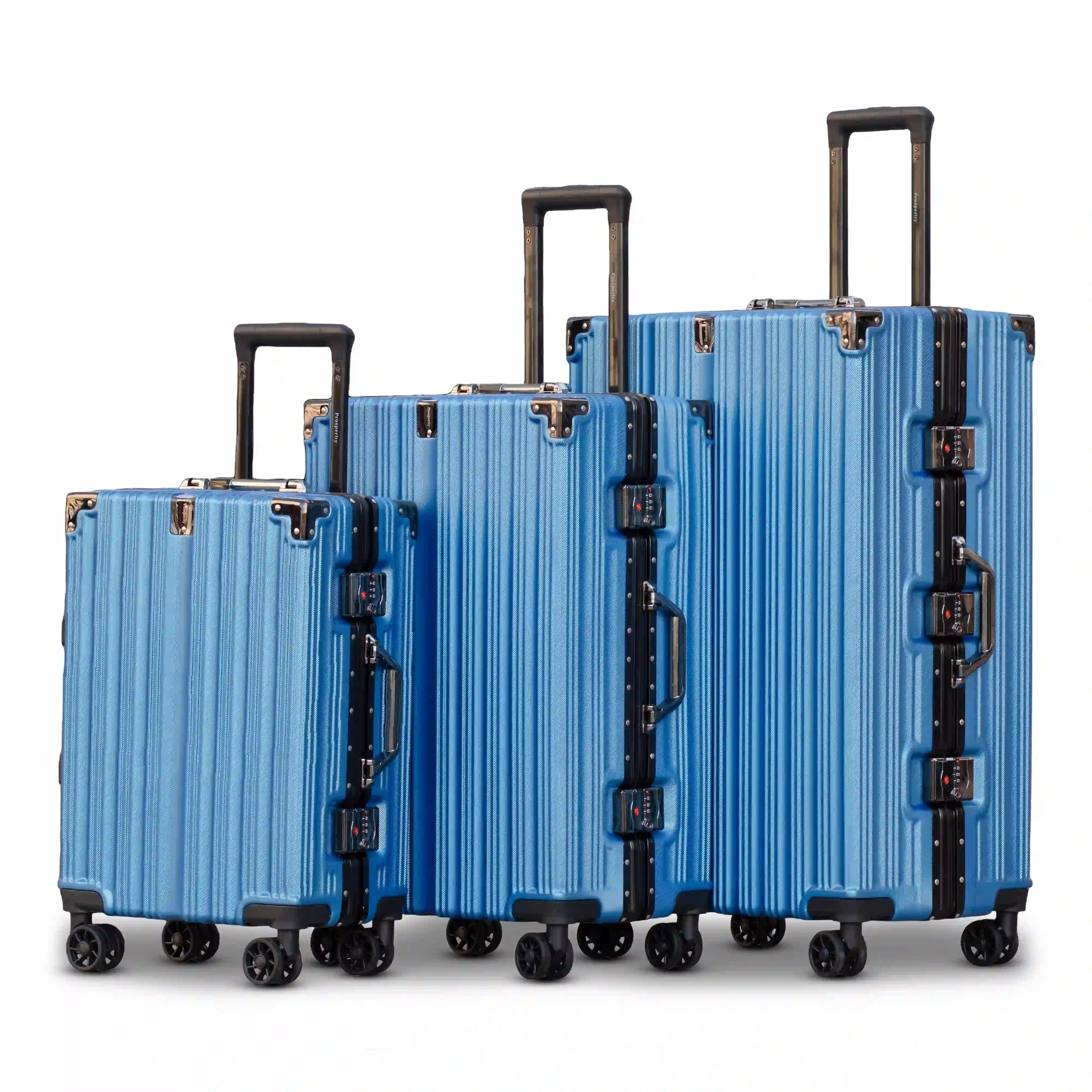 Prosp Premium Aluminum Hard Shell Luggage | Zipperless Suitcase Set with TSA Lock | Silent 360° Spinner Wheels | 3 Piece Set 20" 24" 28" Inches