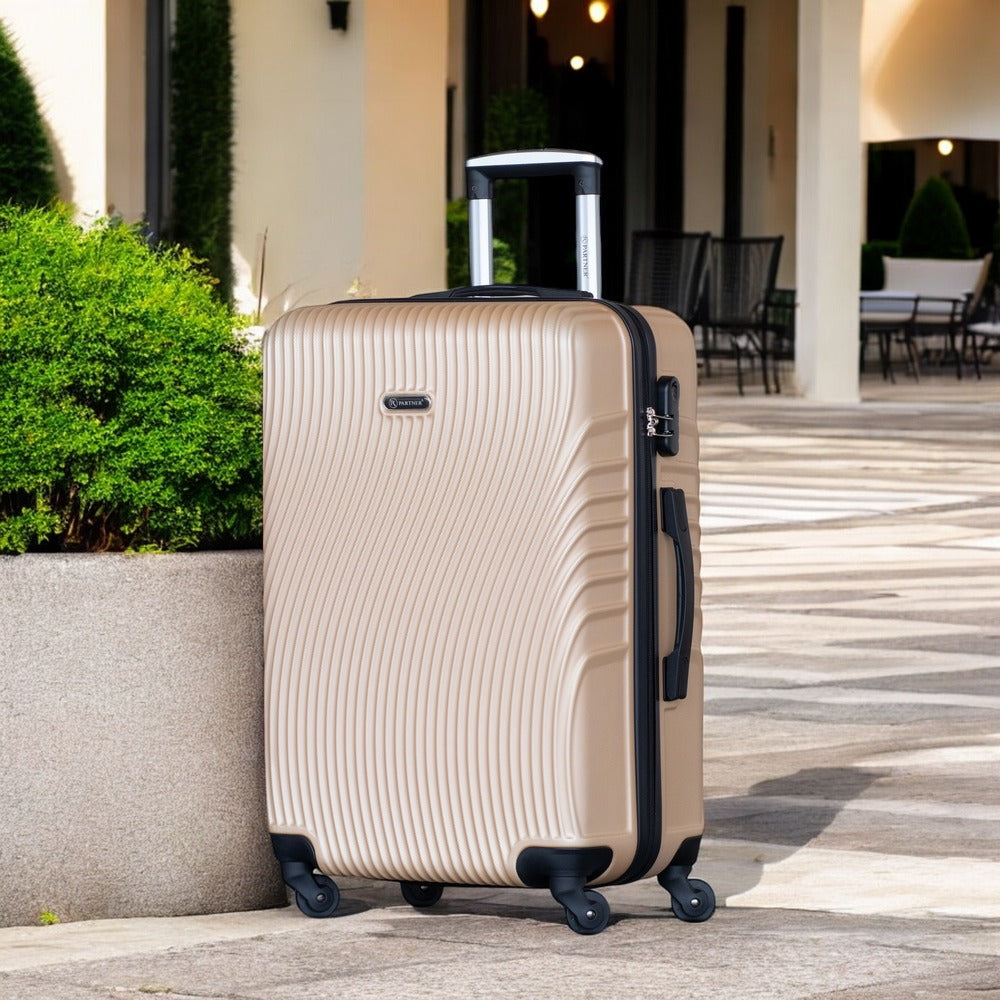 24 Inch Partner Aqua Wave ABS Lightweight Hard Case Trolley Luggage With Spinner Wheels