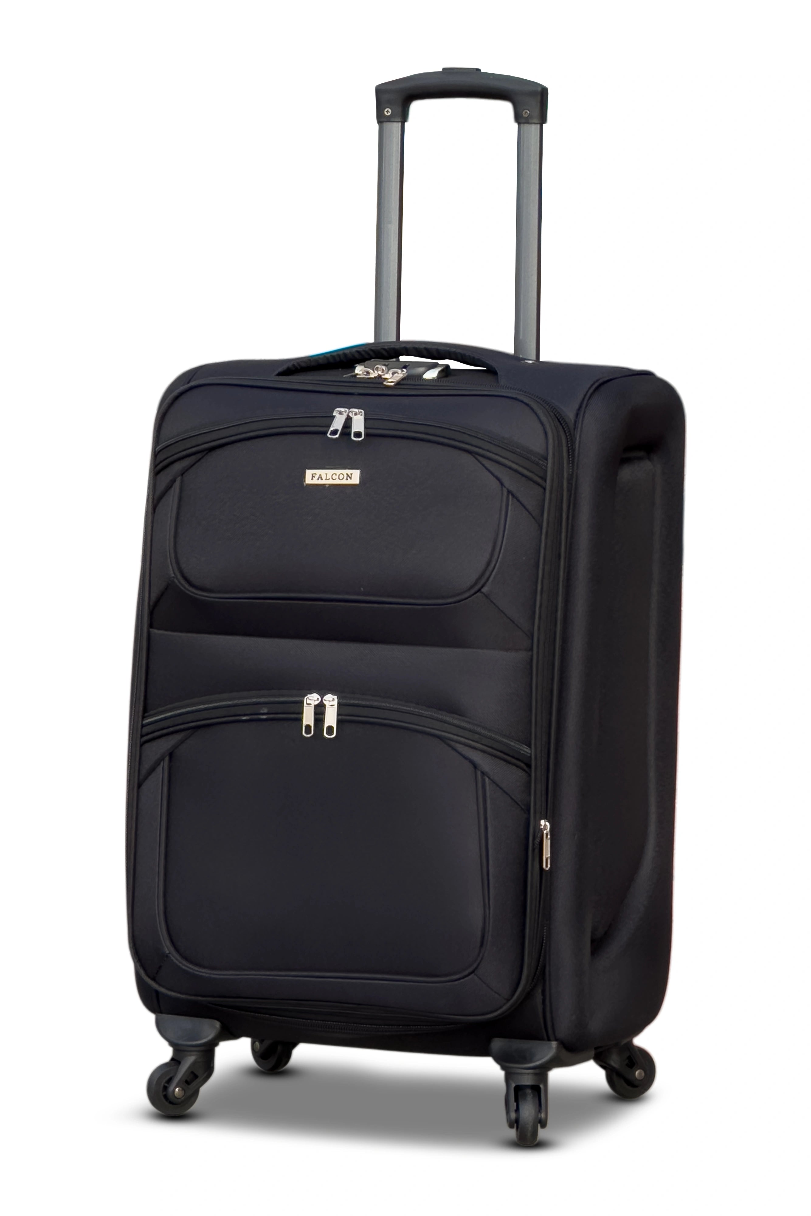 24 Inch Check-In Size Falcon Premium Expandable Soft Fabric Luggage | 4 Smooth Spinner Wheels | Secure Combination Locks