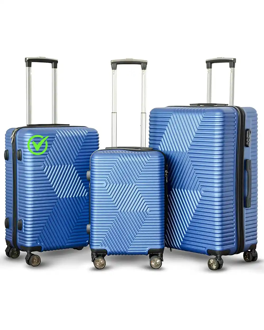 Zig Zag ABS Lightweight Luggage Bag With Double Spinner Wheel | 4 Piece Set 20, 24, 28, 32 Inches