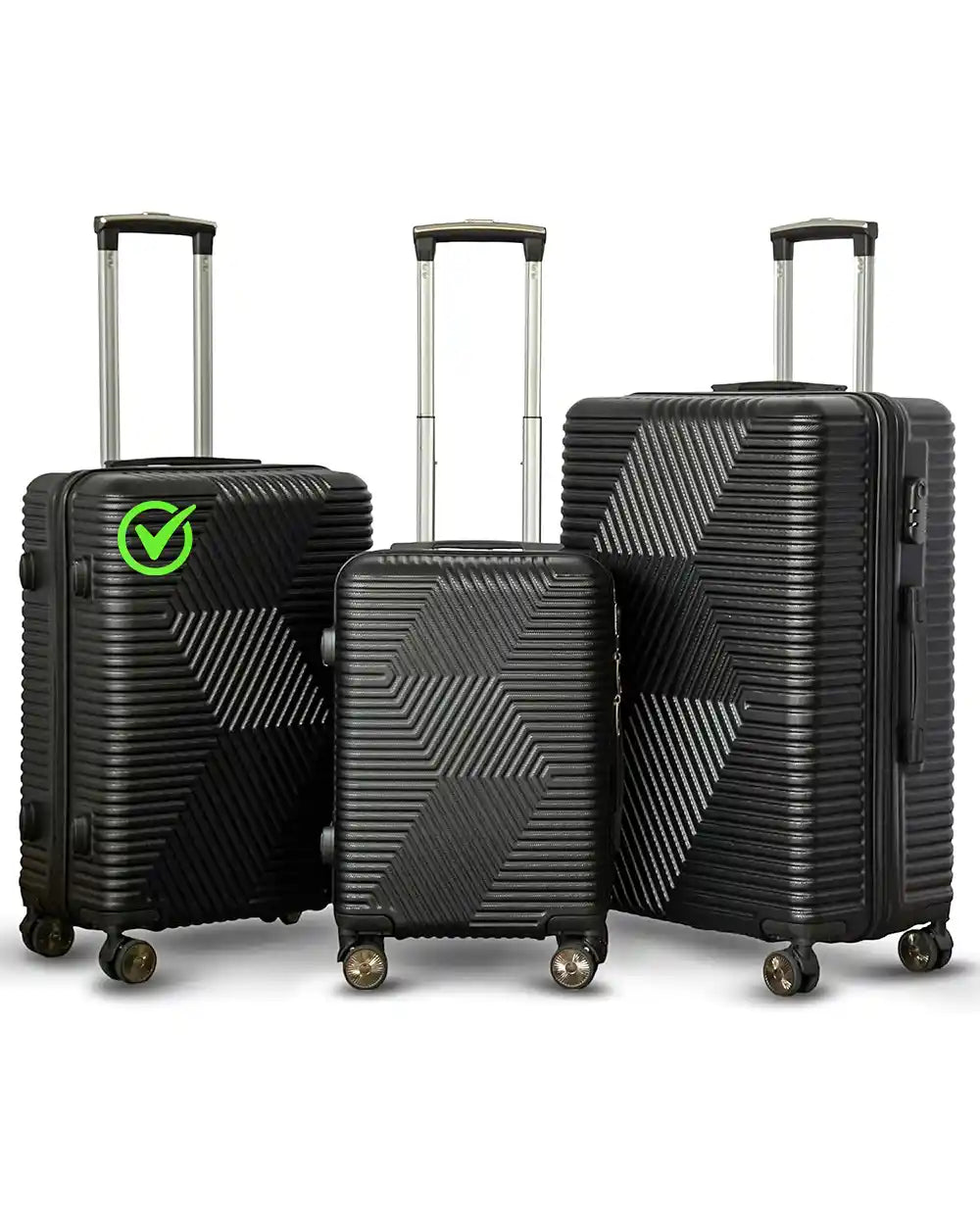 Zig Zag ABS Lightweight Luggage Bag With Double Spinner Wheel | 4 Piece Set 20, 24, 28, 32 Inches