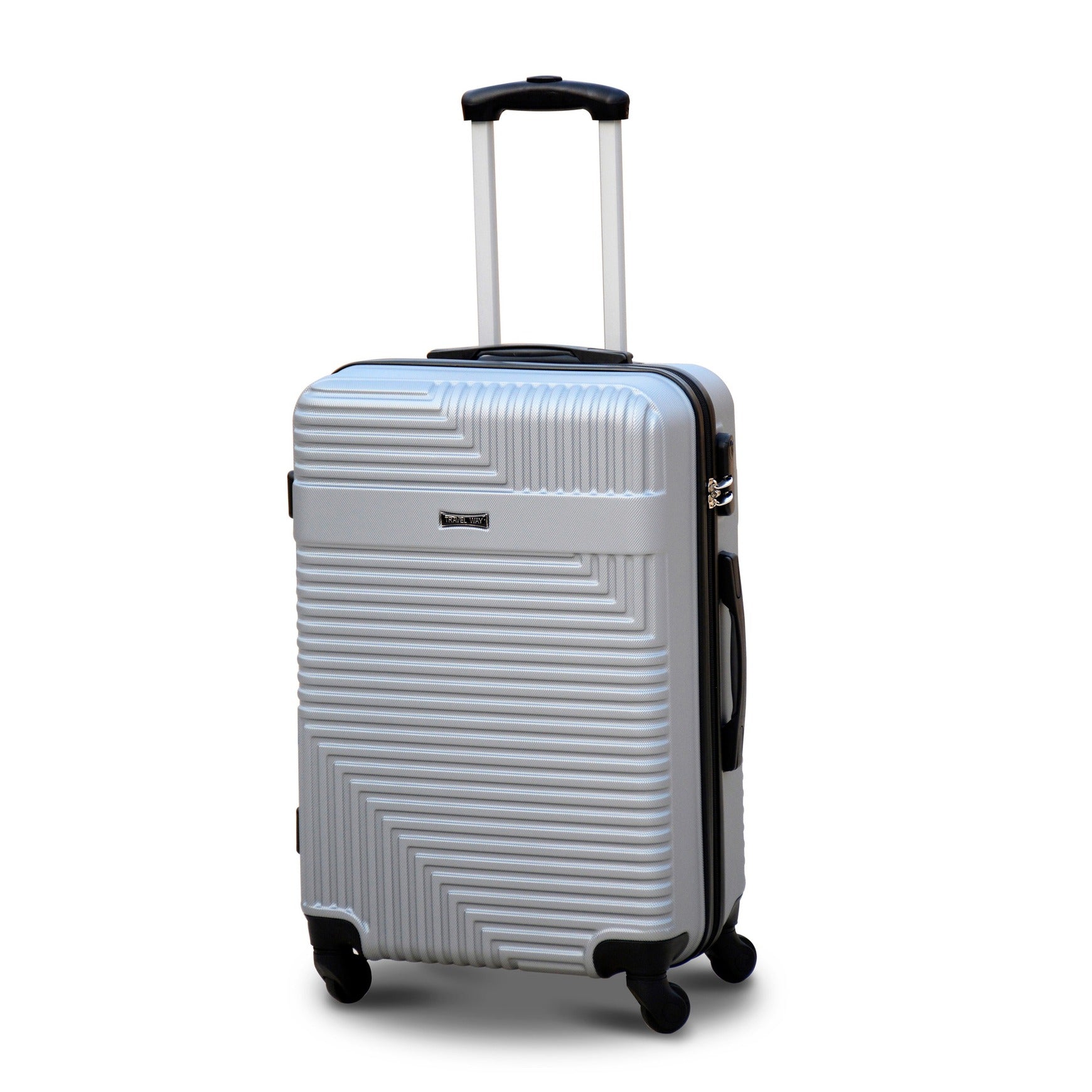 3 Piece Set 20" 24" 28 Inches Silver Colour Travel Way ABS Luggage lightweight Hard Case Trolley Bag Zaappy.com