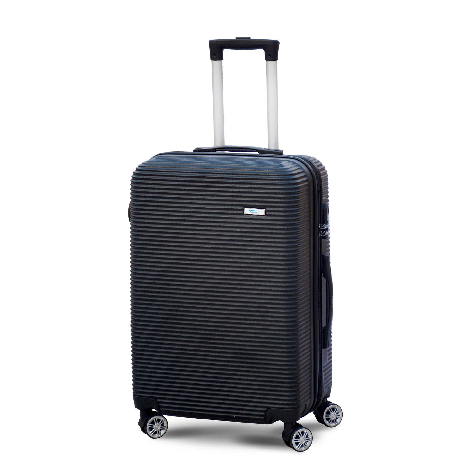3 Piece Set 20" 24" 28 Inches Black Colour JIAN ABS Line Luggage lightweight Hard Case Trolley Bag With Spinner Wheel