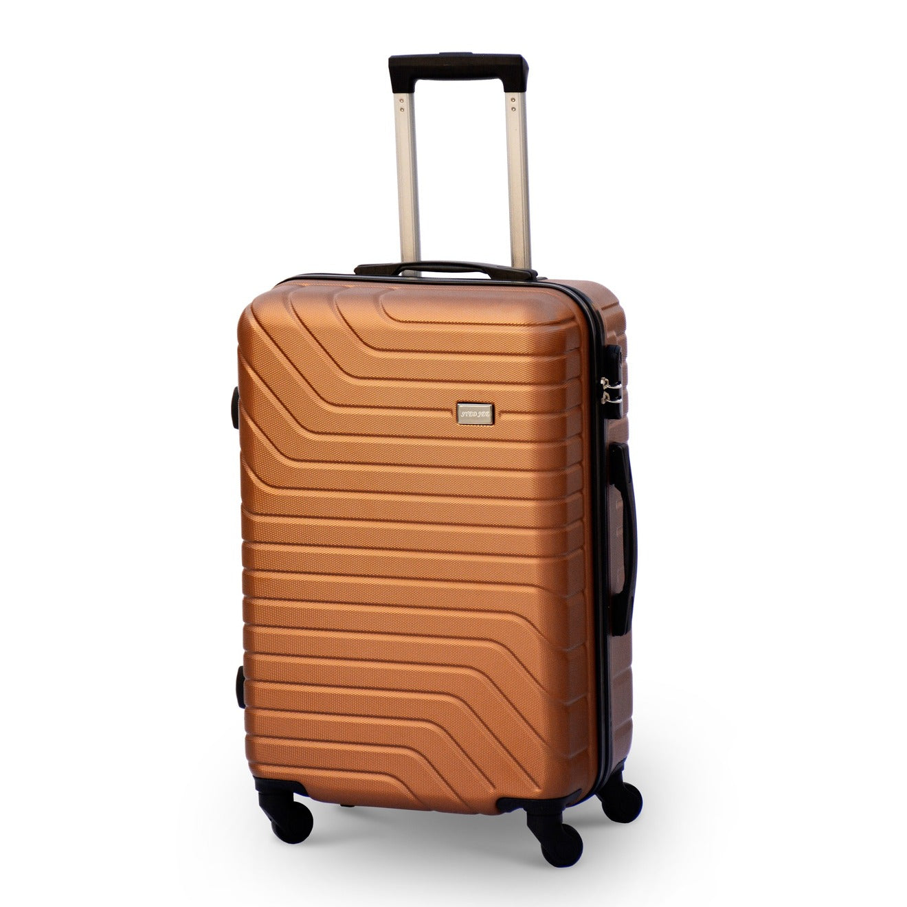 3 Piece Full Set 20" 24" 28 Inches SJ ABS Luggage Coffee Colour Lightweight Hard Case Trolley Bag Zaappy.com