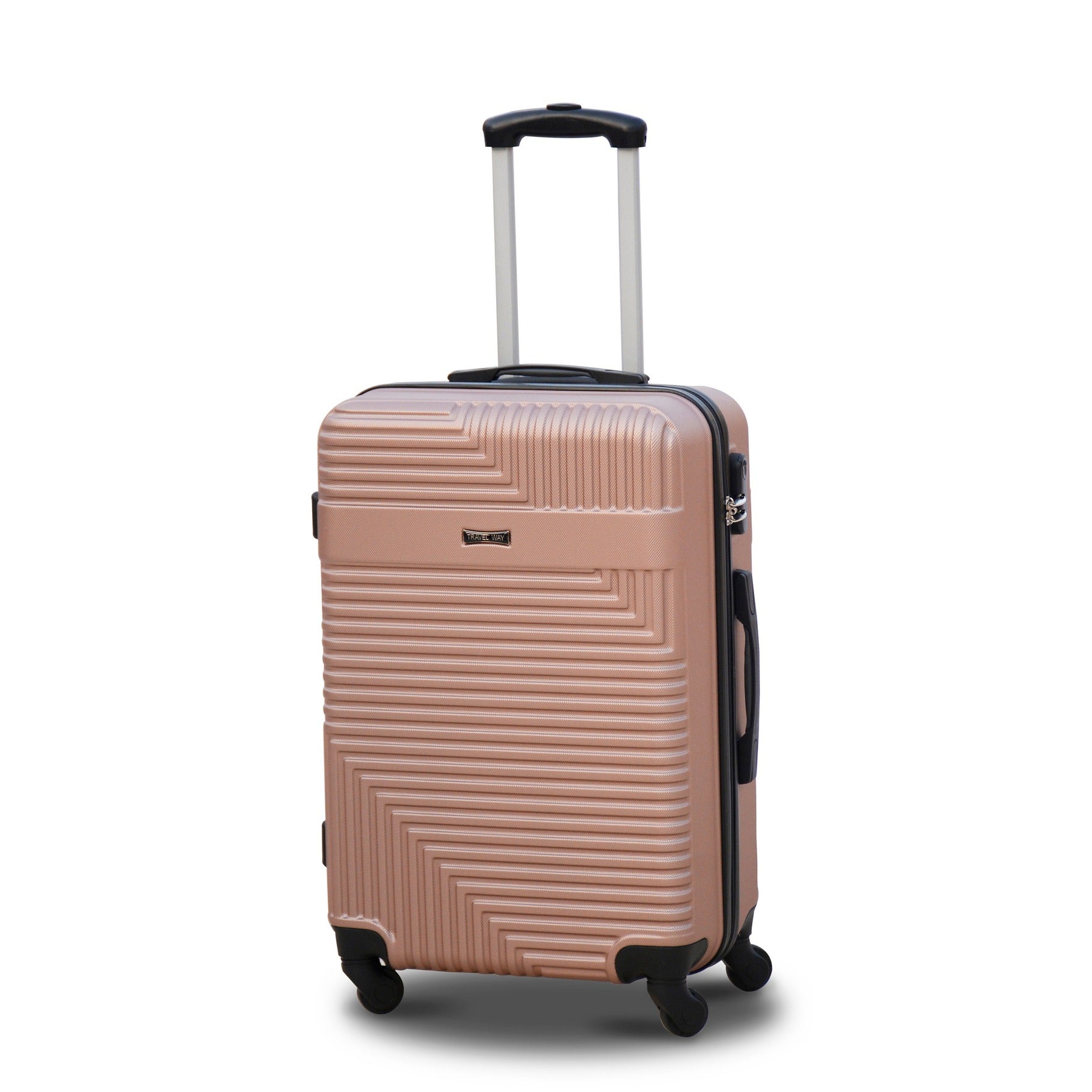 3 Piece Set 20" 24" 28 Inches Rose Gold Colour Travel Way ABS Luggage lightweight Hard Case Trolley Bag Zaappy.com