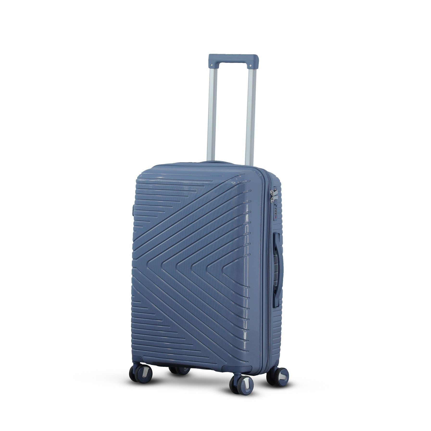 3 Piece Set 20" 24" 28 Inches Blue Crossline PP Unbreakable Luggage Bag With Double Spinner Wheel