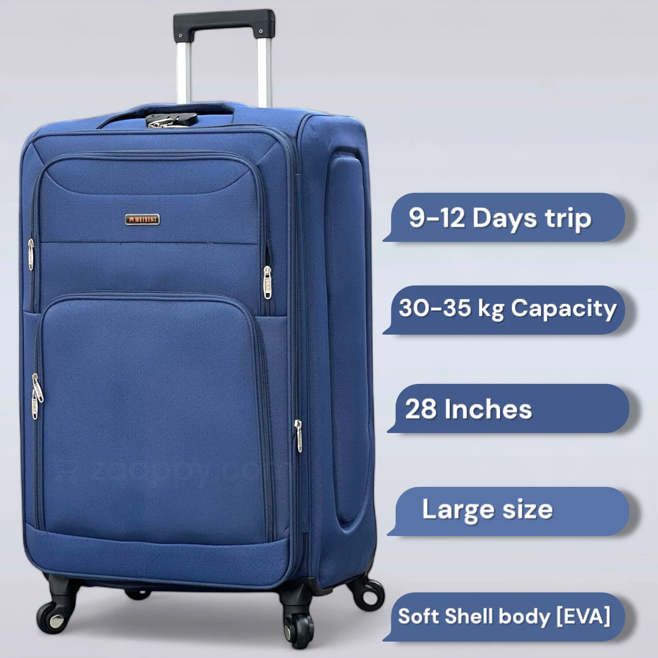 28" LP 4 Wheel 0169 Lightweight Soft Material Luggage Bag With Spinner Wheel