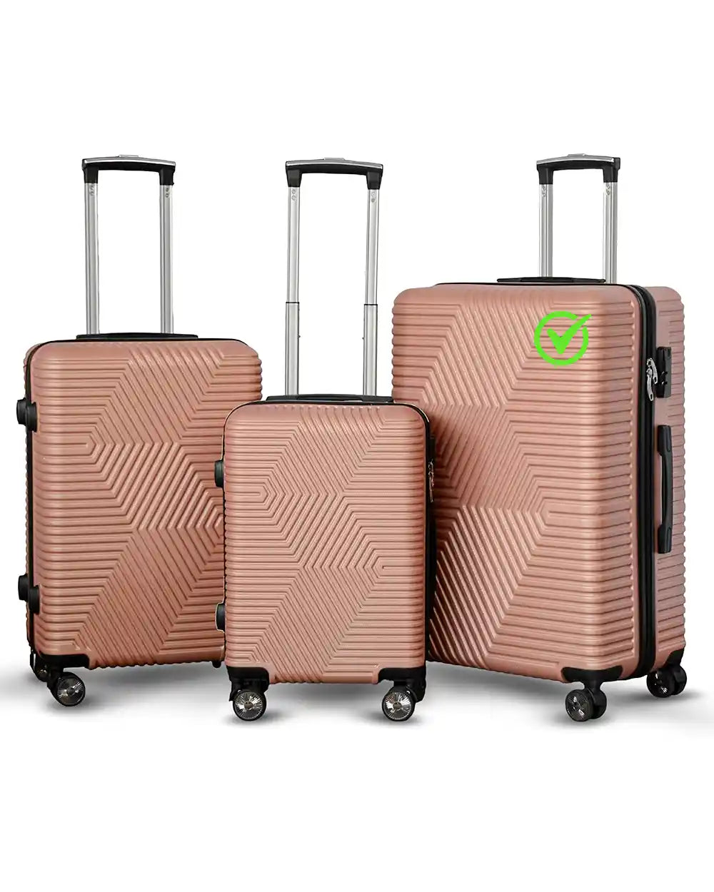 Zig Zag ABS Lightweight Luggage Bag With Double Spinner Wheel | 4 Piece Set 20, 24, 28, 32 Inches