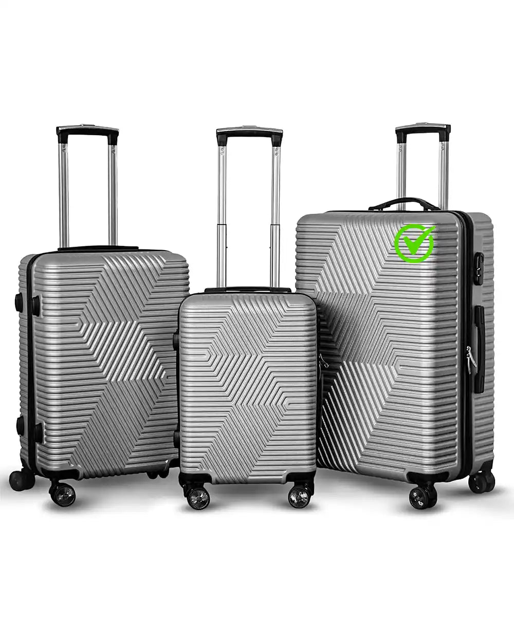 Zig Zag ABS Lightweight Luggage Bag With Double Spinner Wheel | 4 Piece Set 20, 24, 28, 32 Inches