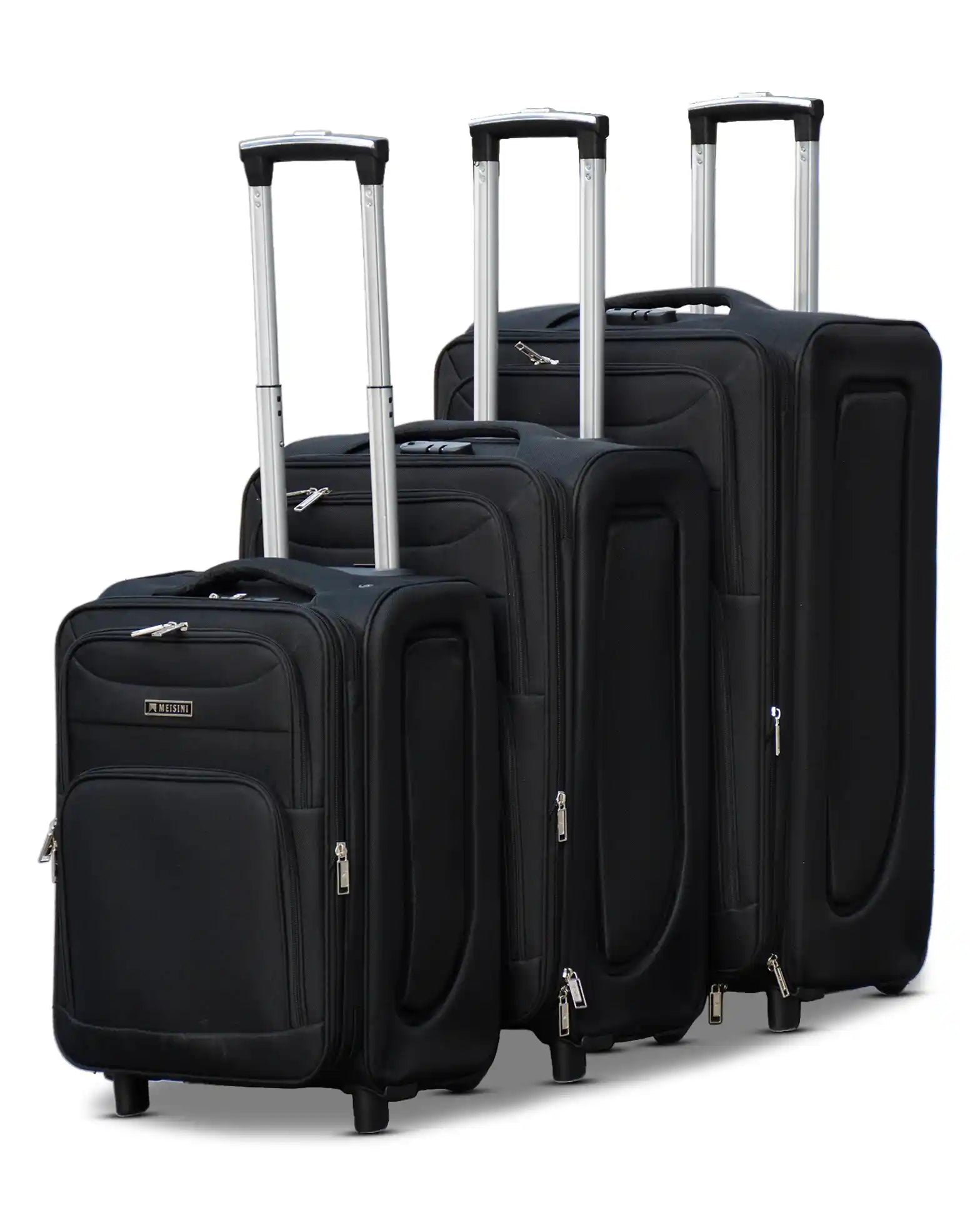 3 Piece Set 20, 24, 28 Inch LP 2 Wheel Lightweight Soft Material Luggage Bags with Smooth Wheels