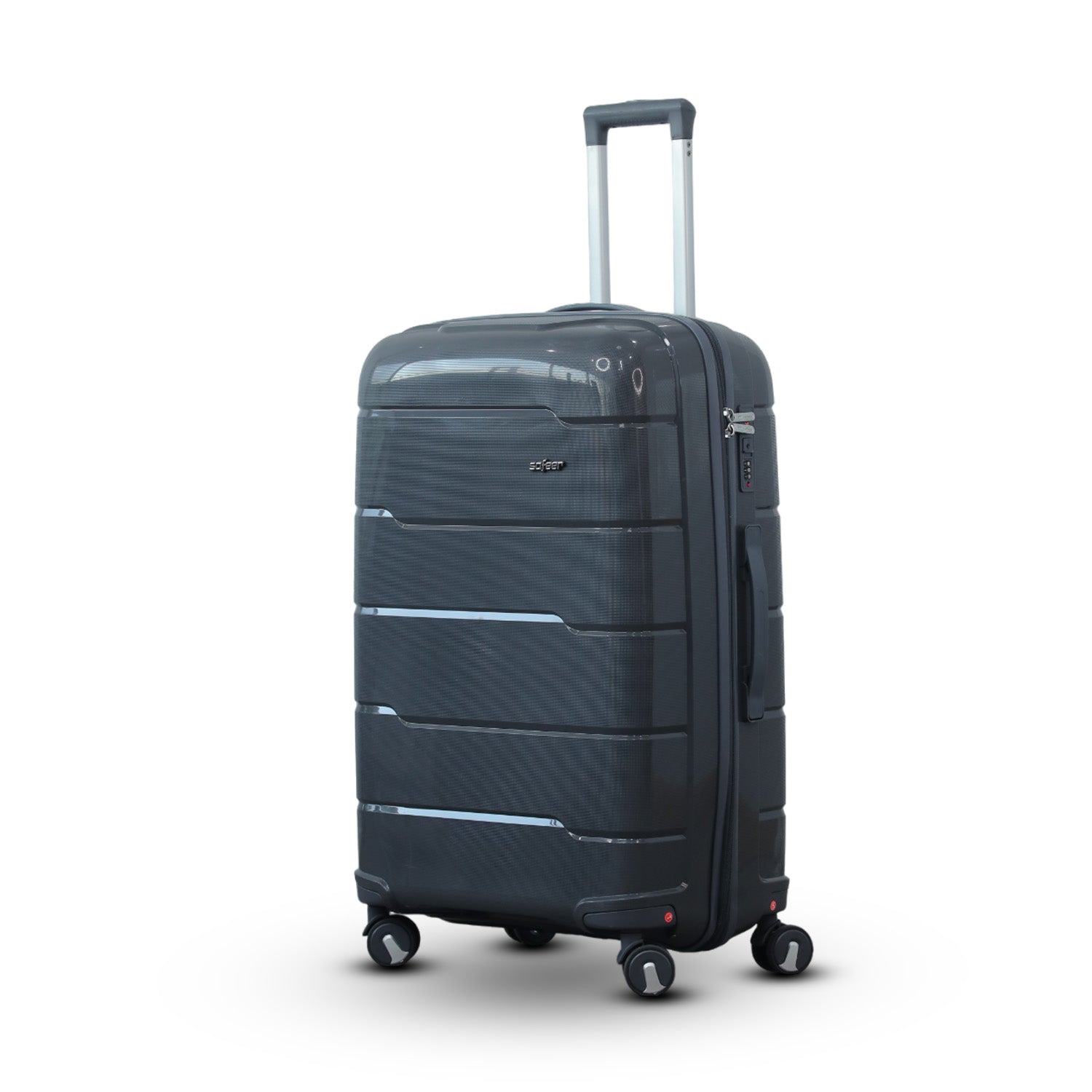 Ceramic Smooth PP Lightweight Luggage Bag With Double Spinner Wheel Zaappy