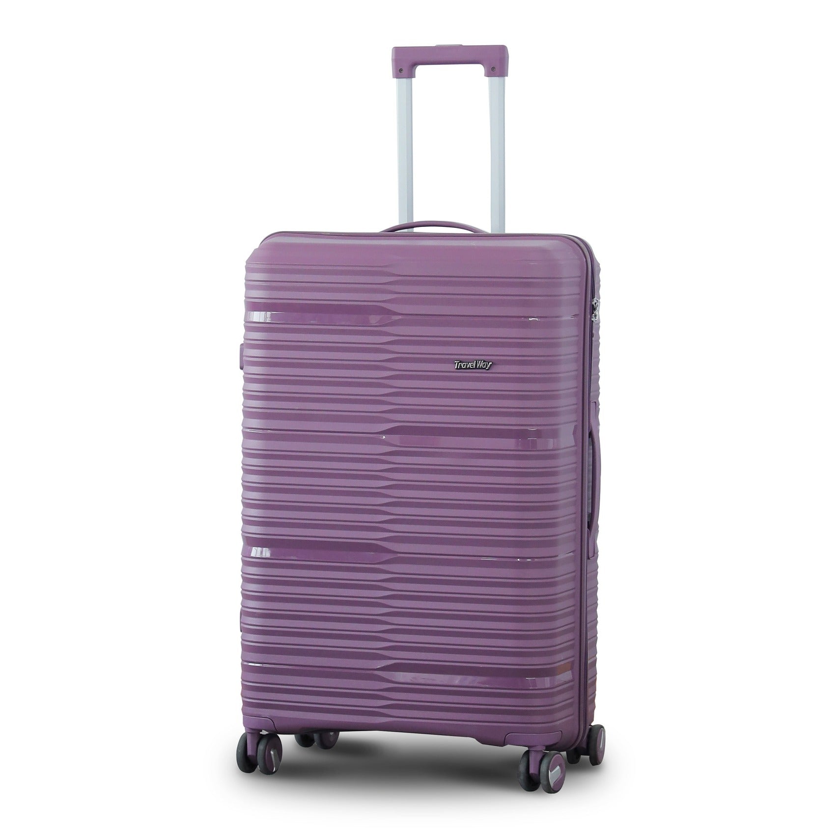 Purple Colour Travel Way PP Unbreakable Luggage Bag with Double Spinner Wheel Zaappy