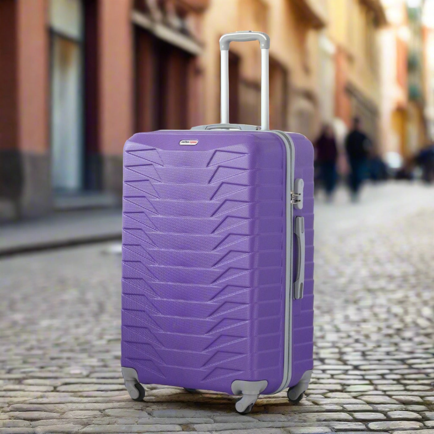Swiss Class Crocodile ABS Lightweight purple Luggage Bag With Spinner Wheel Zaappy