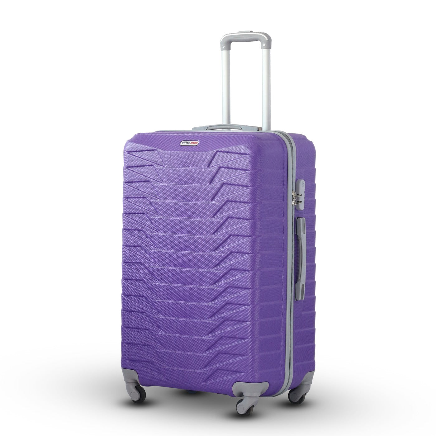 Swiss Class Crocodile ABS Lightweight purple Luggage Bag With Spinner Wheel Zaappy