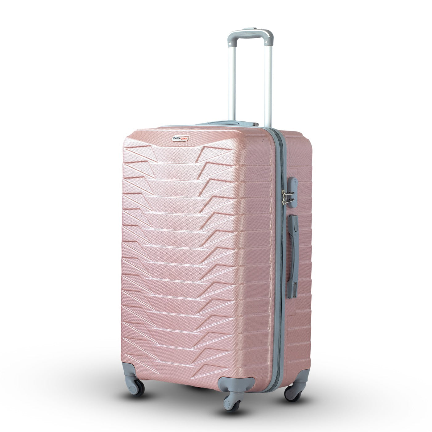 Swiss Class Crocodile ABS Lightweight rose gold Luggage Bag With Spinner Wheel Zaappy