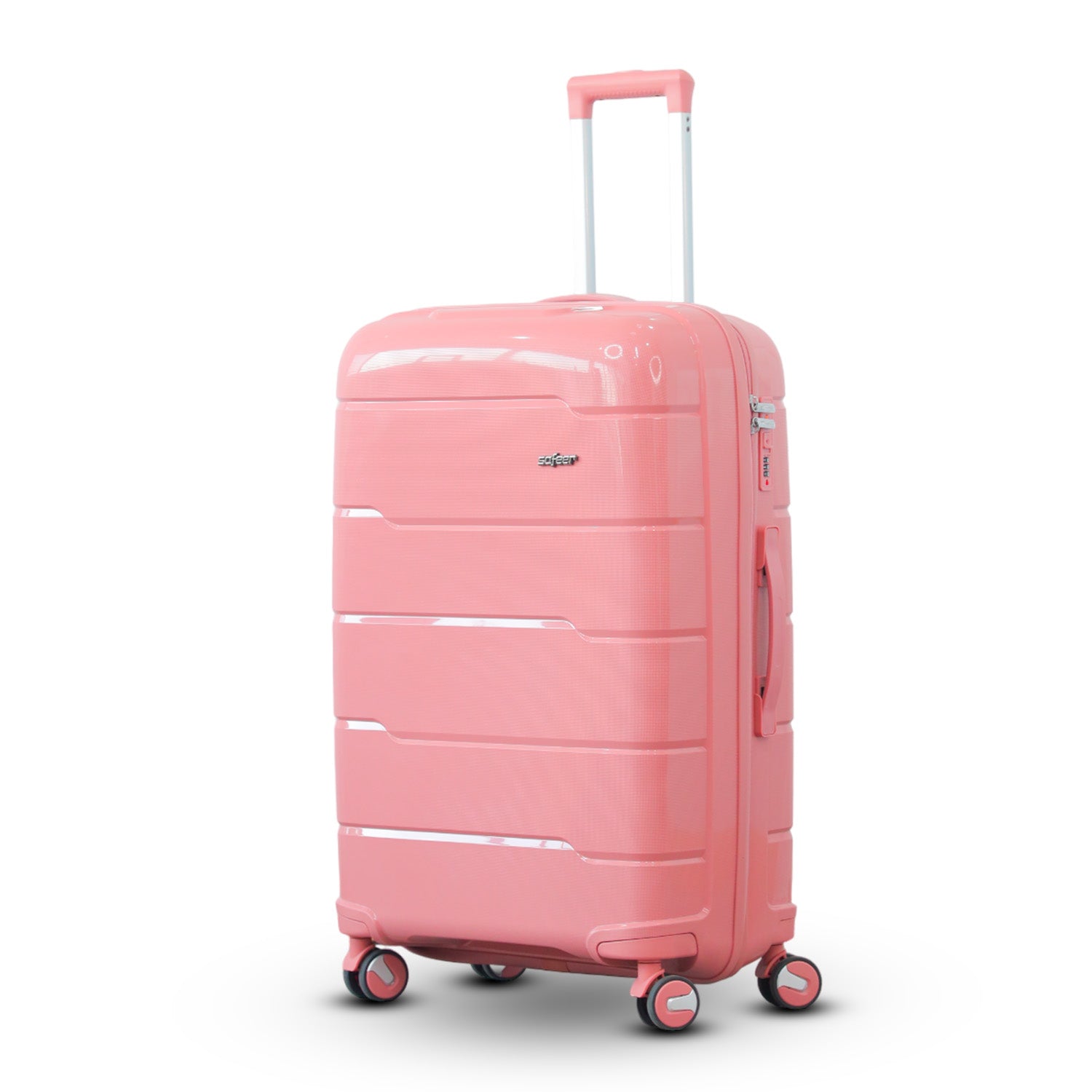 Ceramic Smooth PP Lightweight Luggage Bag With Double Spinner Wheel Zaappy