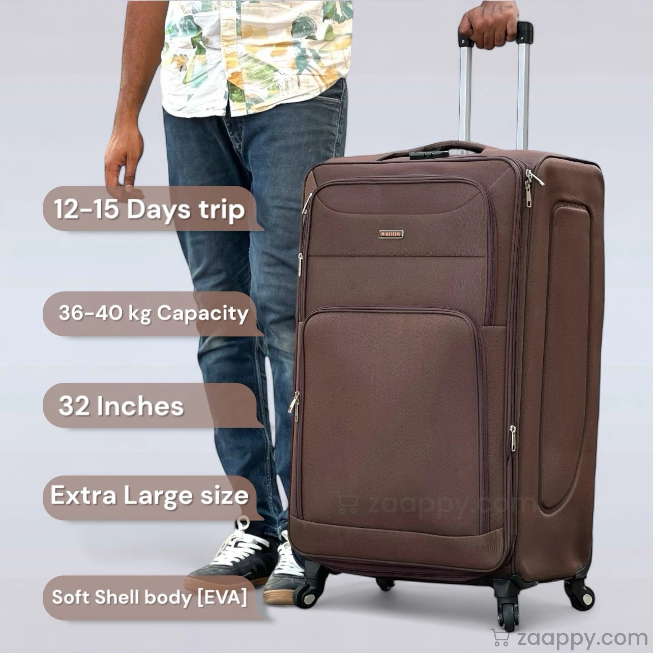 32" LP 4 Wheel 0169 Lightweight Soft Material Luggage Bag With Spinner Wheel
