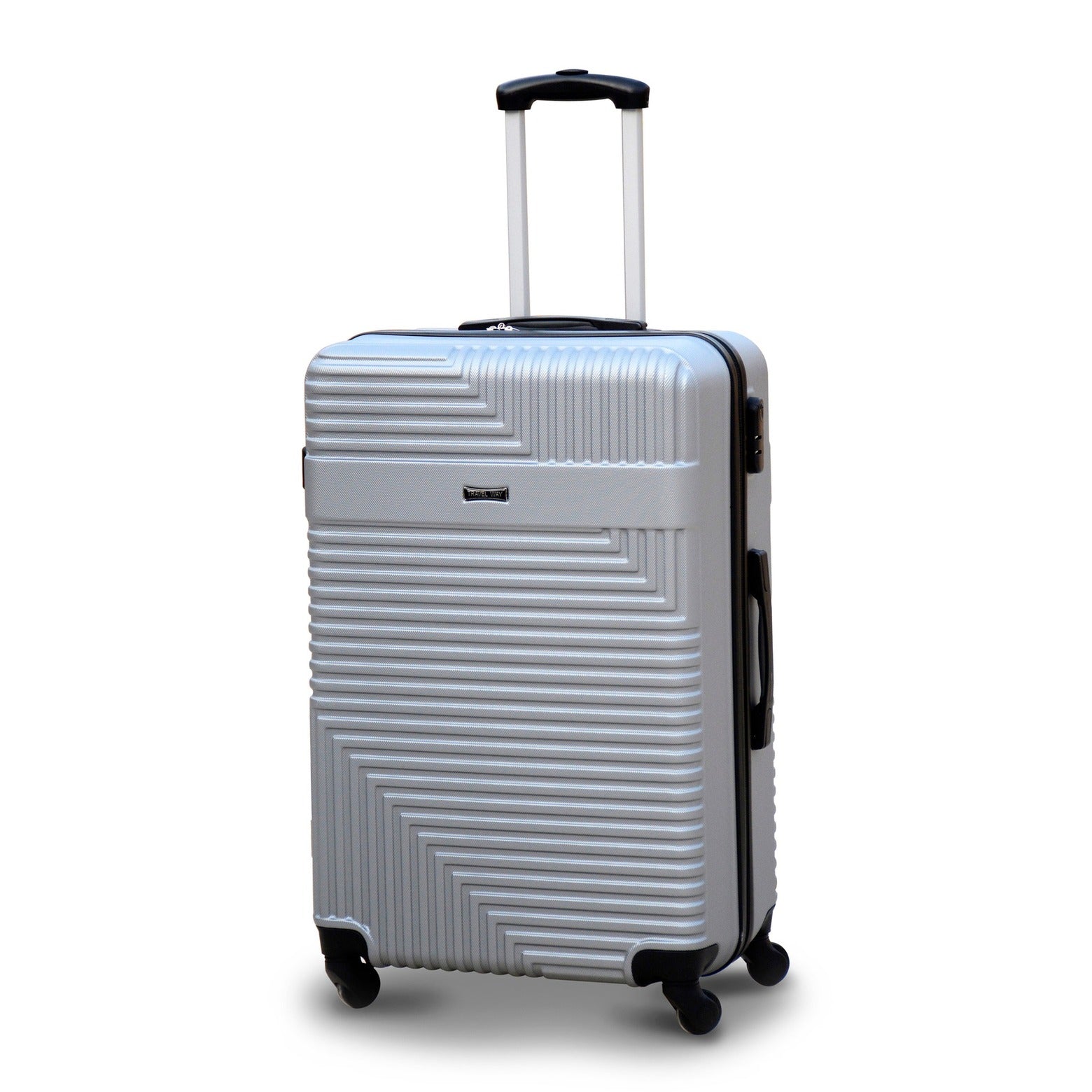 3 Piece Set 20" 24" 28 Inches Silver Colour Travel Way ABS Luggage lightweight Hard Case Trolley Bag Zaappy.com
