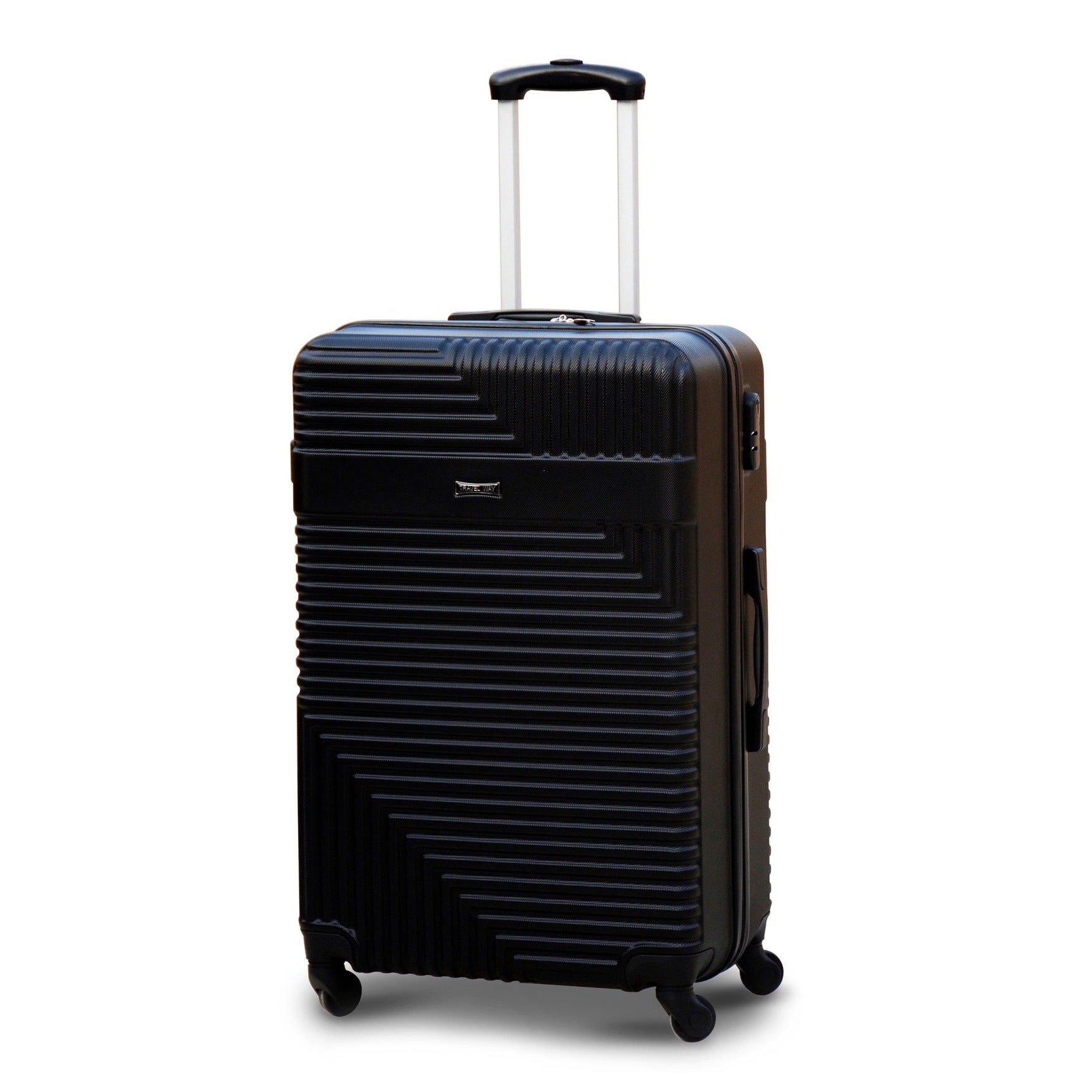 28" Black Travel Way ABS Lightweight Luggage Bag With Spinner Wheel
