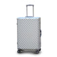 28" Silver Colour Aluminium Framed 3D Diamond ABS Hard Shell Without Zipper TSA Luggage Zaappy.com