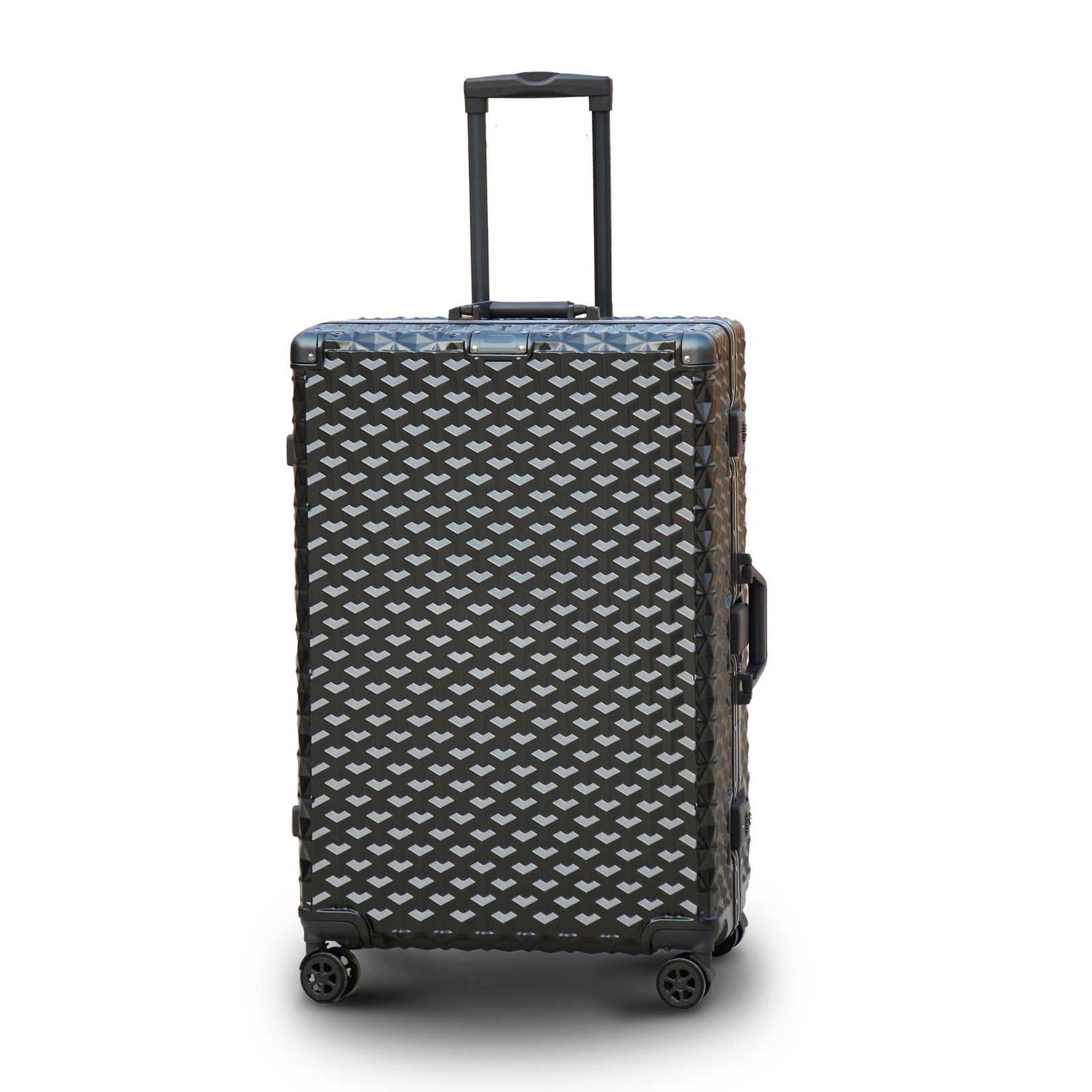 3 Piece Set 20" 24" 28 Inches grey Colour Aluminium Framed 3D Diamond ABS Hard Shell Without Zipper TSA Luggage Zaappy.com