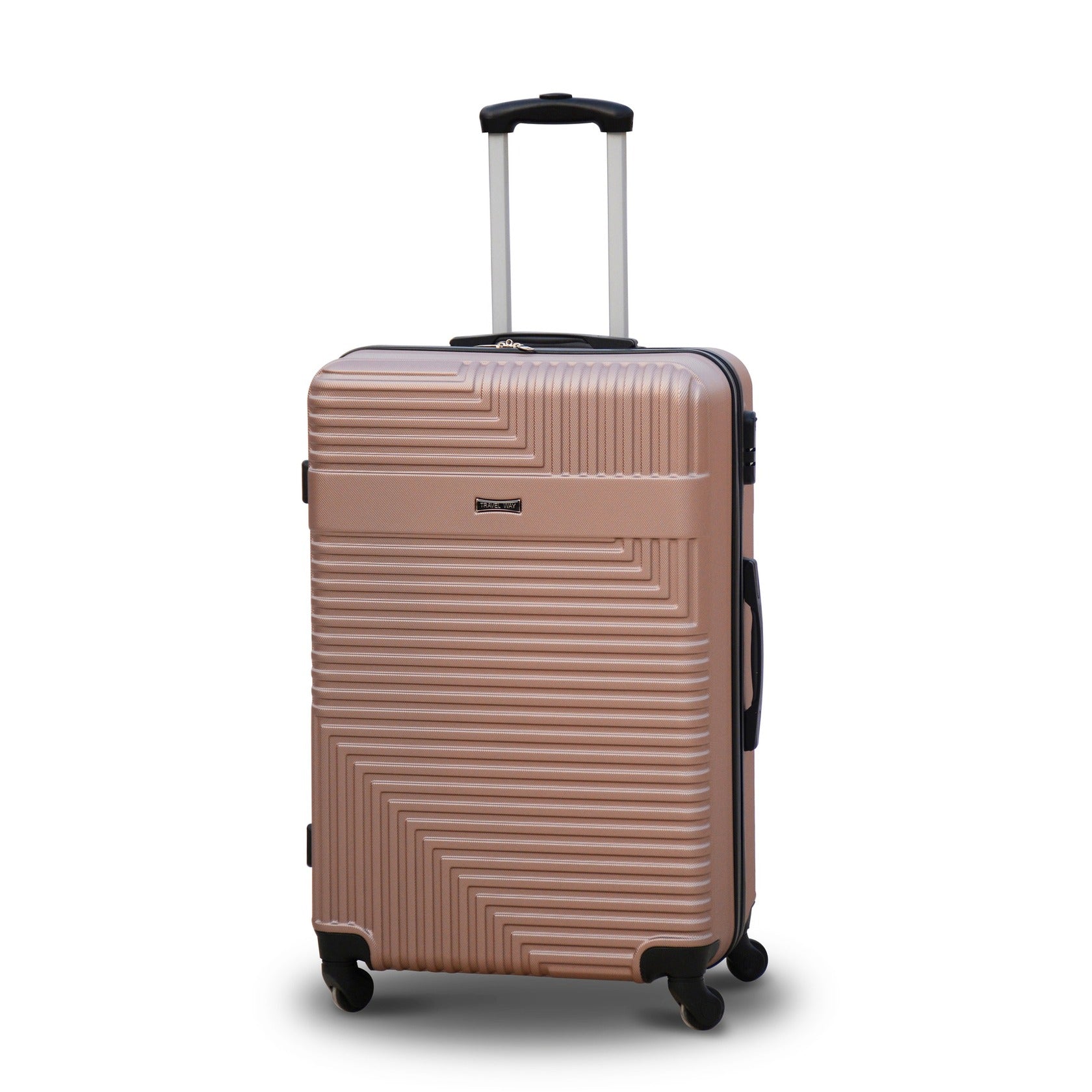 28" Rose Gold Travel Way ABS Lightweight Luggage Bag With Spinner Wheel