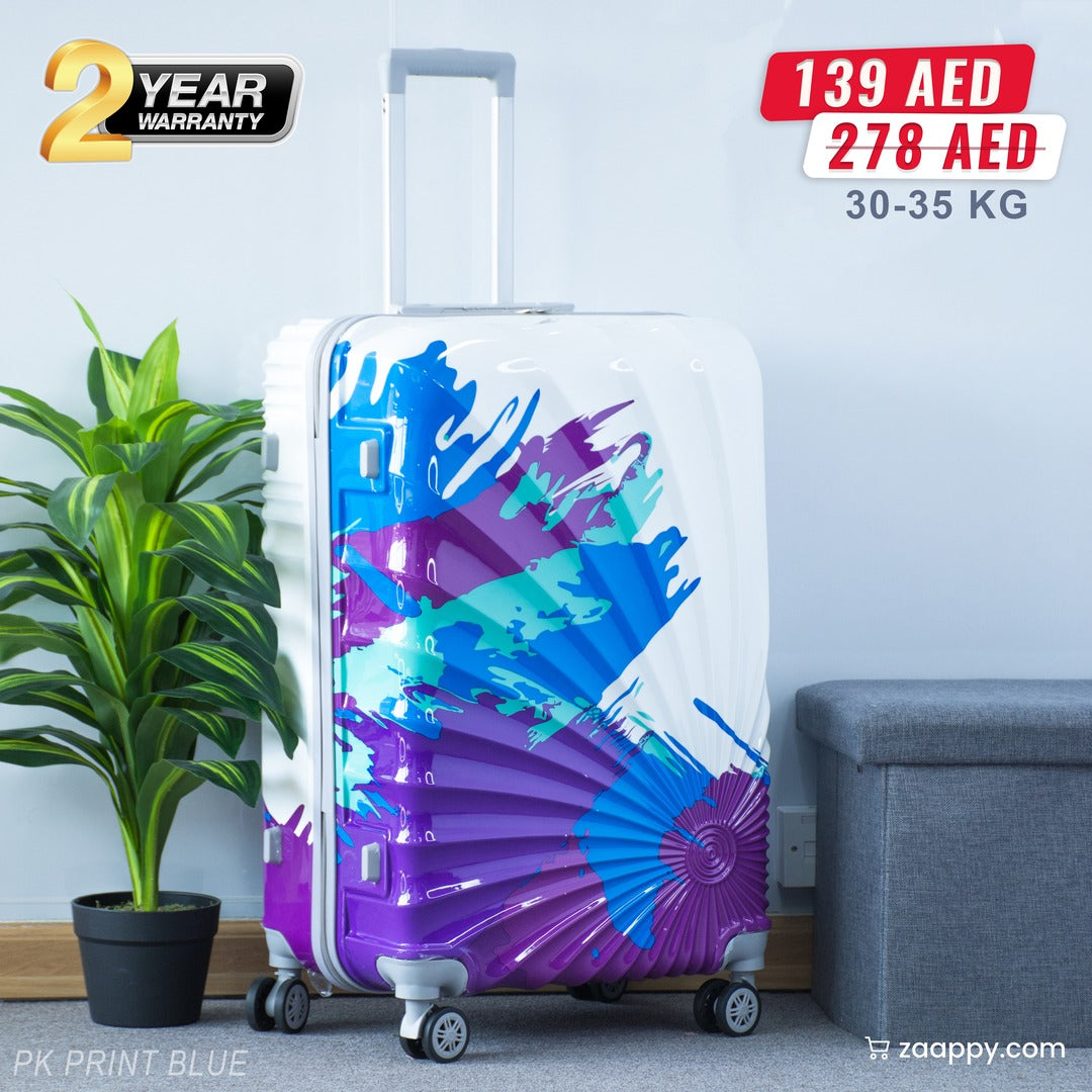 Printed Lightweight ABS 4 Wheels Luggage Bag | 28 inch Size 30-35 Kg Capacity Zaappy