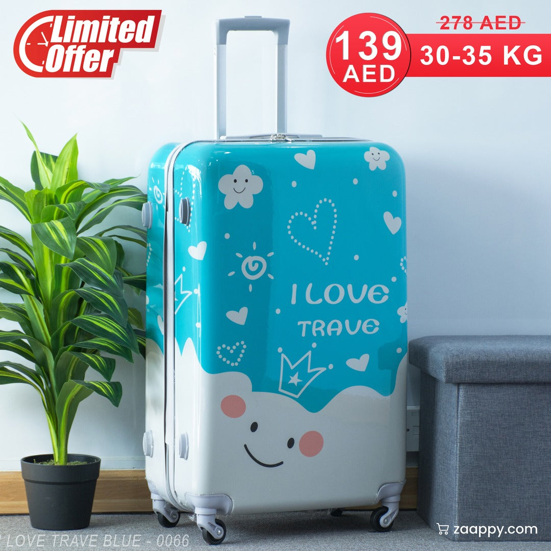 Printed Lightweight ABS Double Spinner Wheel Luggage Bags | 28 inch Size 30-35 Kg Capacity