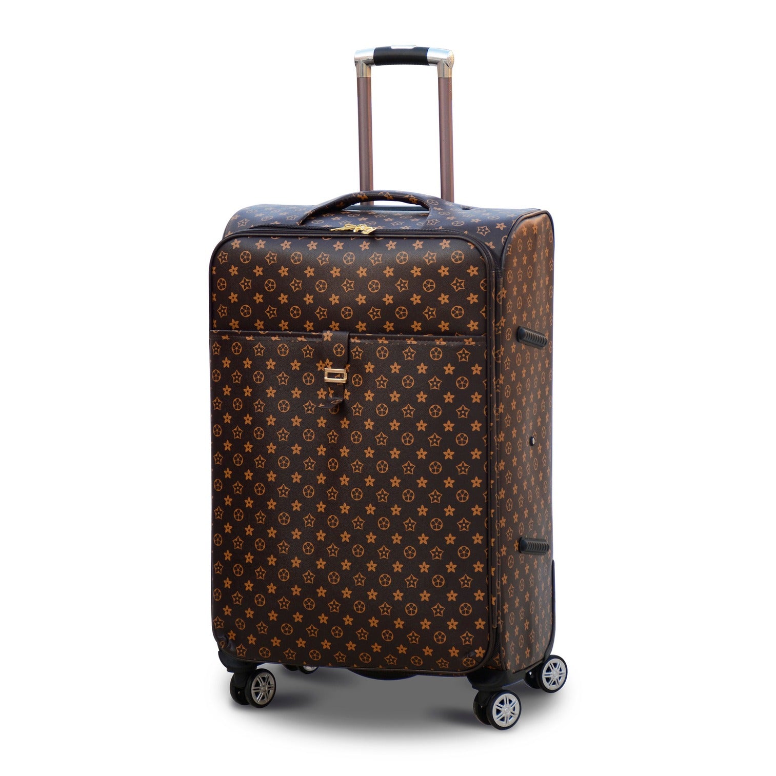 3 Piece Full Set 20" 24" 28 Inches Brown Colour LVR PU Leather Luggage Lightweight Soft Material Trolley Bag with Spinner Wheel Zaappy.com
