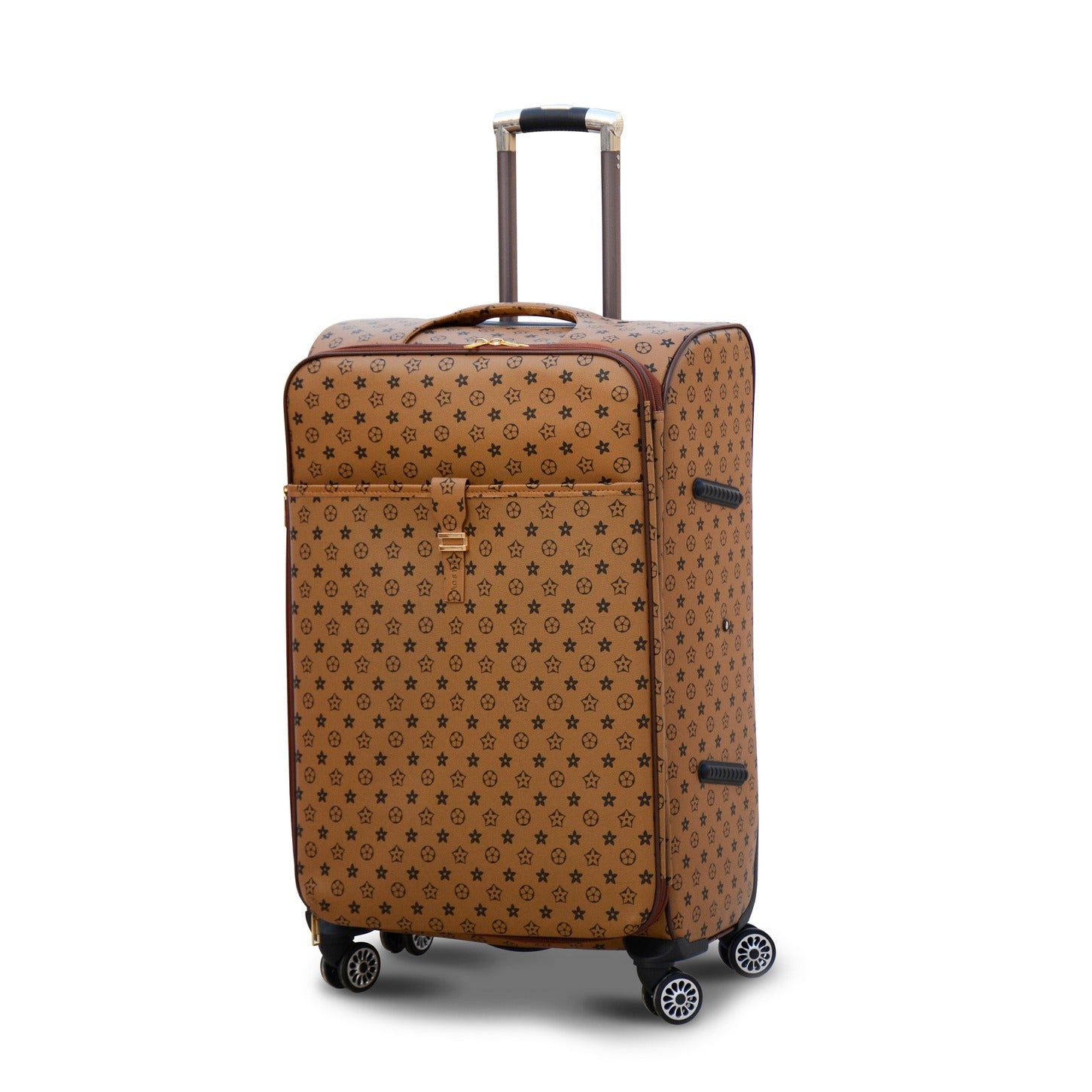 3 Piece Full Set 20" 24" 28 Inches Light Brown Colour LVR PU Leather Luggage Lightweight Soft Material Trolley Bag with Spinner wheel Zaappy.com