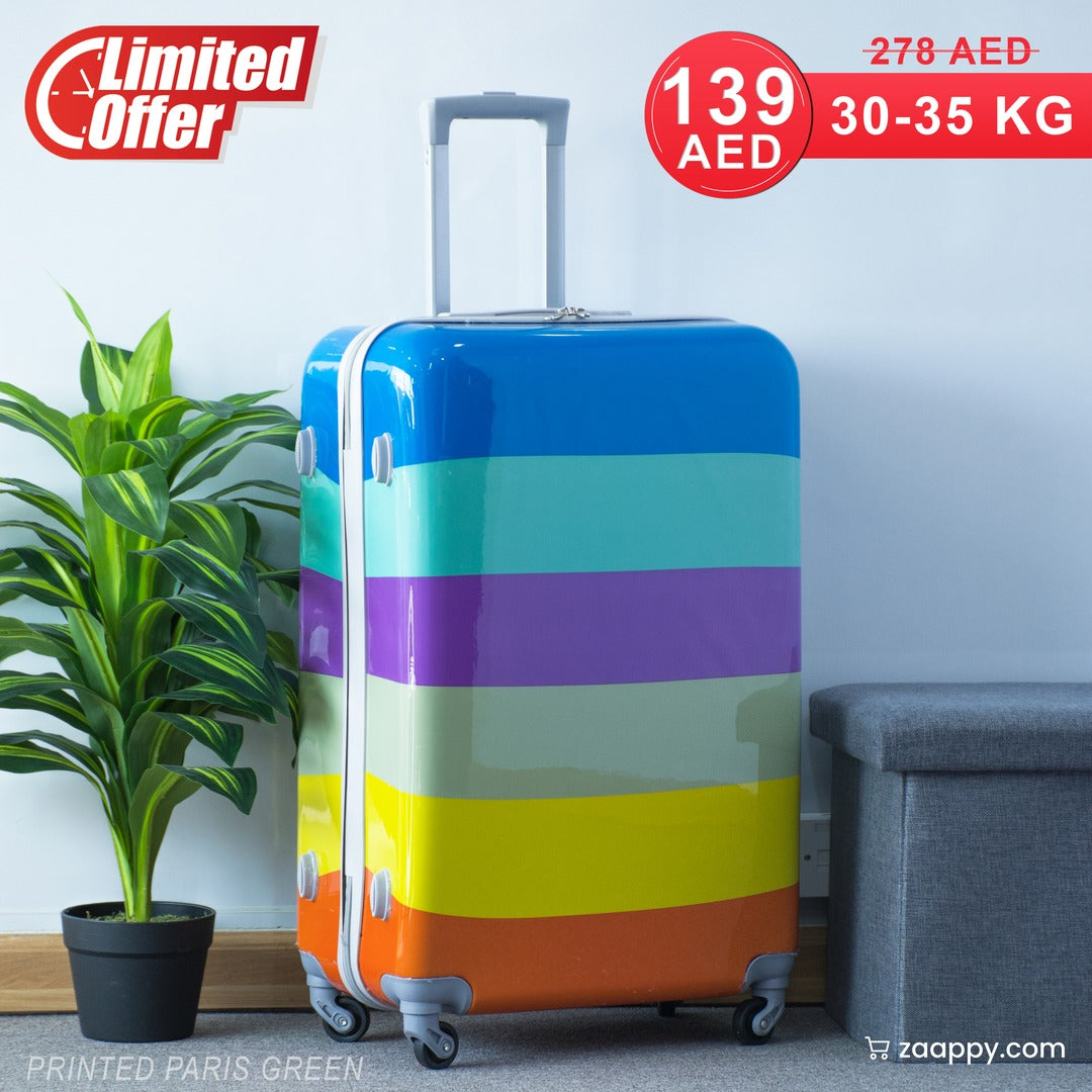 Printed Lightweight ABS Double Spinner Wheel Luggage Bags | 28 inch Size 30-35 Kg Capacity